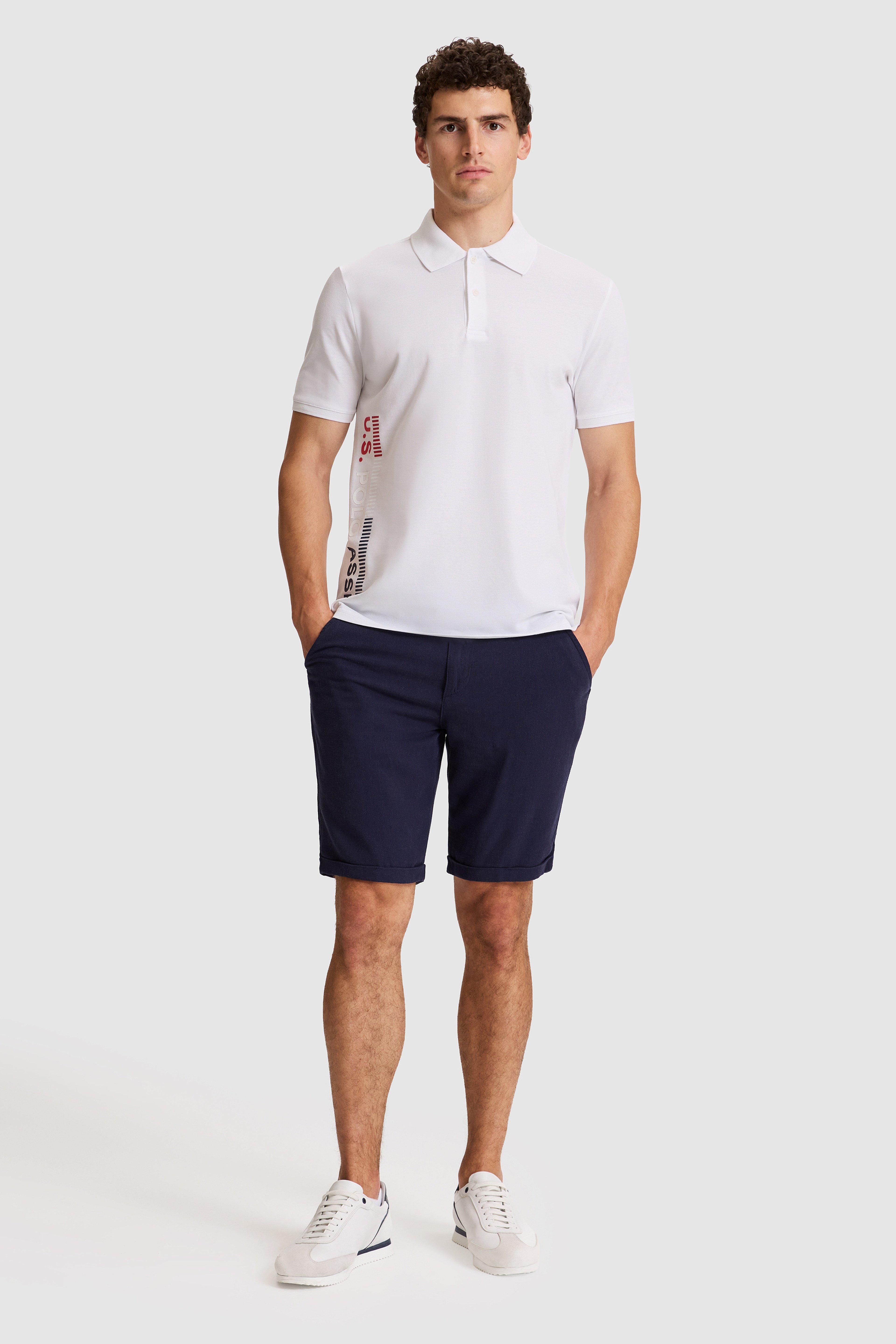 Erkek Beyaz Regular Fit Polo Yaka Tişört