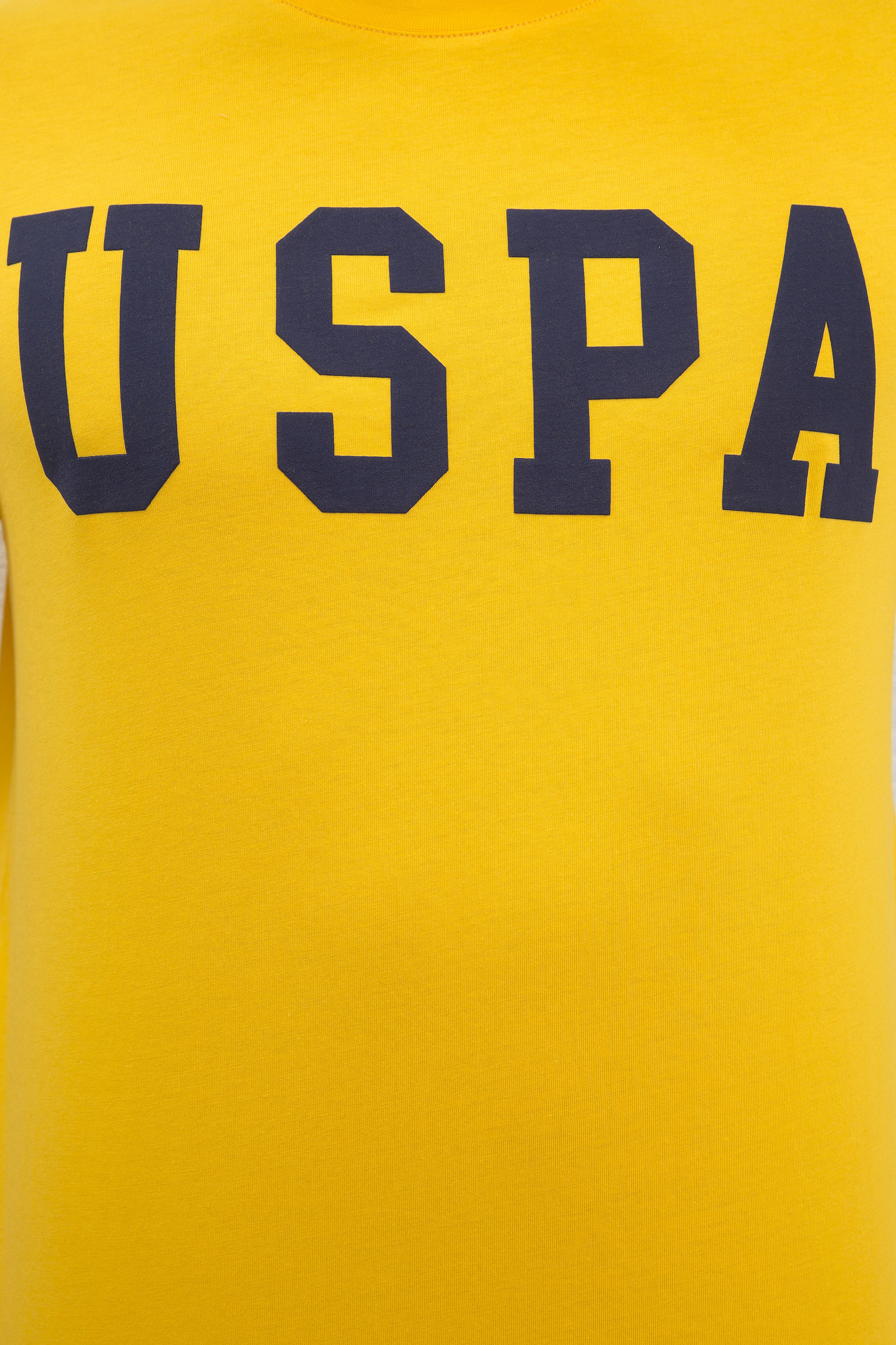 Erkek Koyu Sarı  Bisiklet Yaka T-Shirt Basic - Image 5