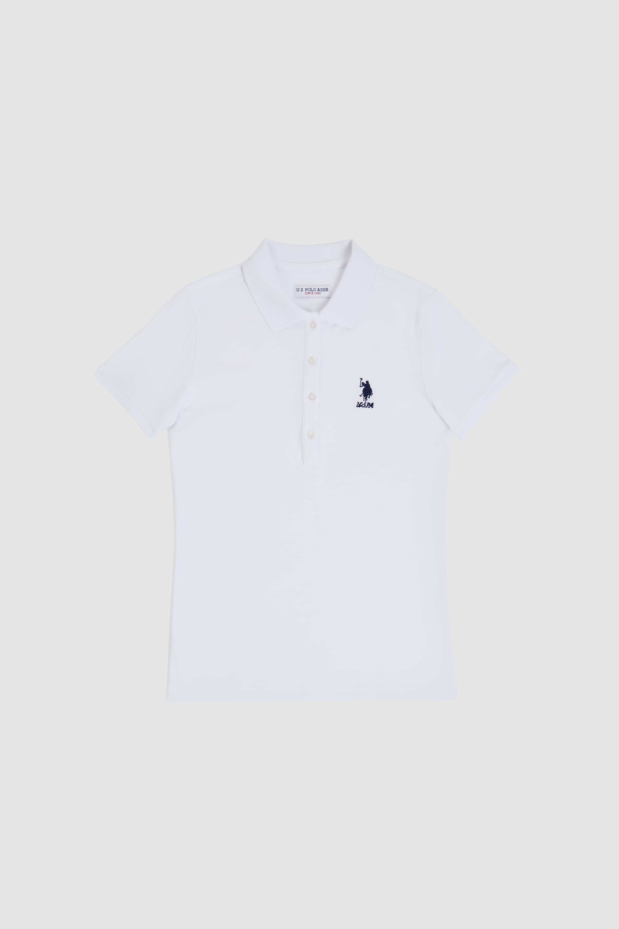 Kadın Beyaz Polo Yaka Basic Tişört - 50321798038