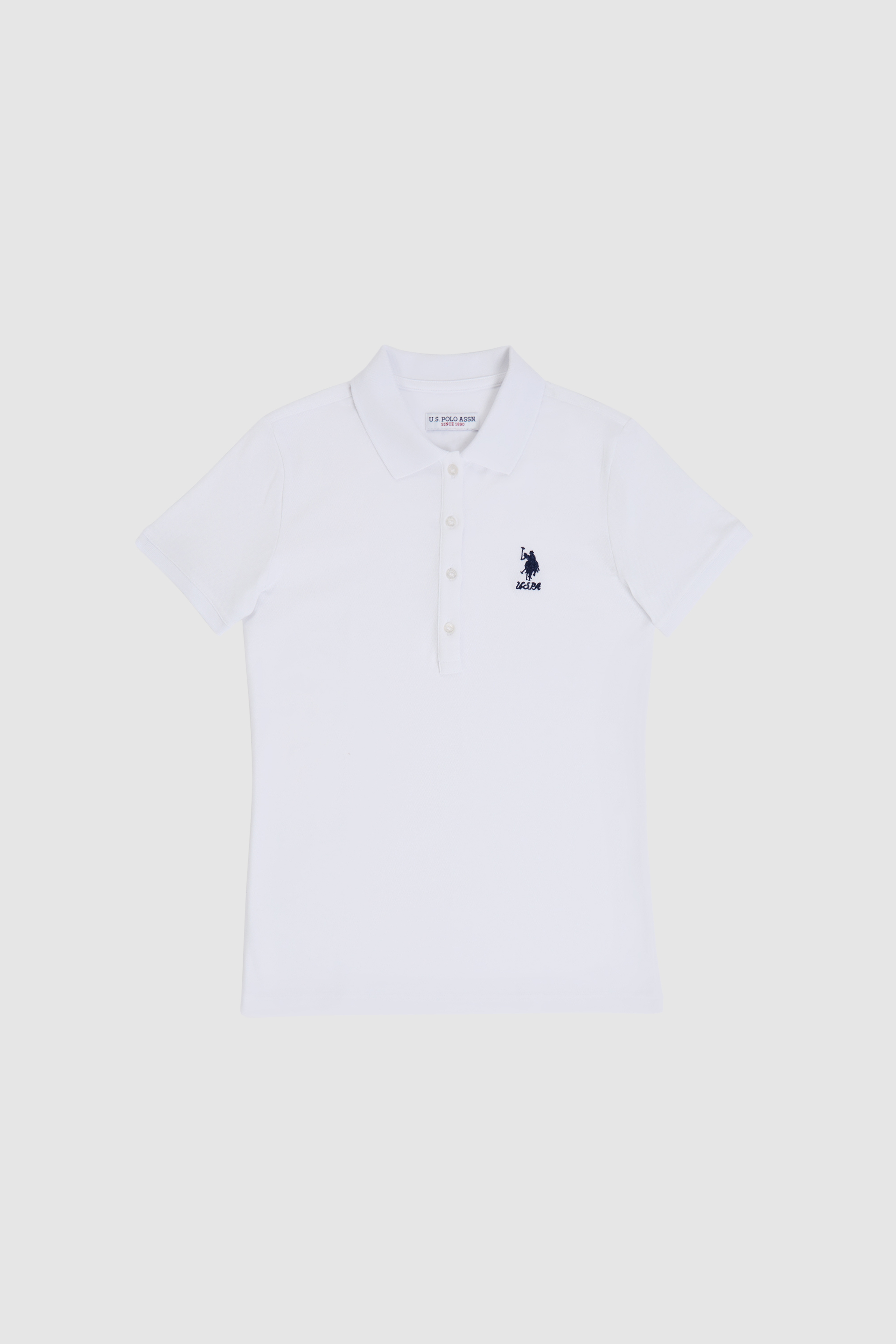 Kadın Beyaz Polo Yaka Basic Tişört - Image 7