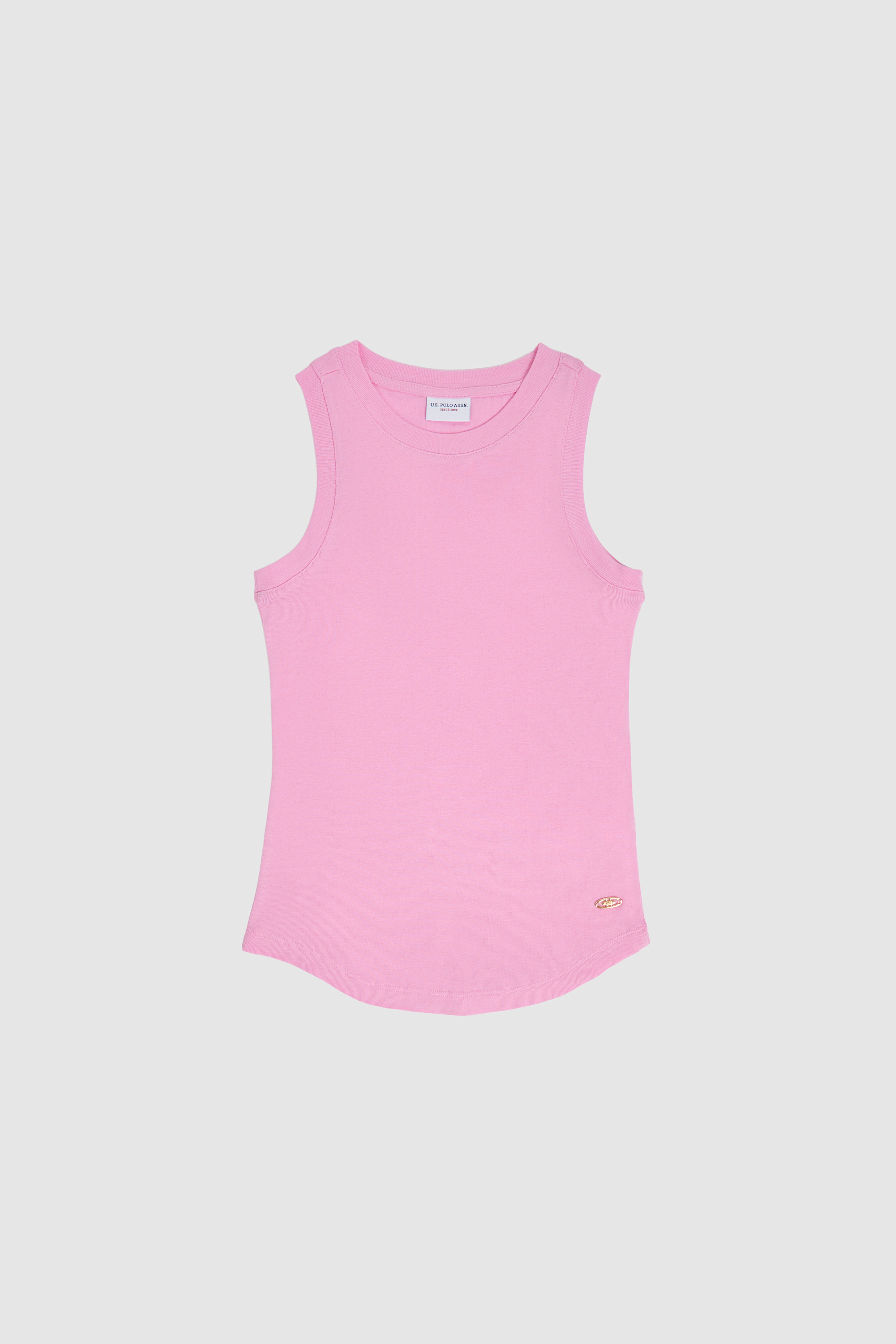 Kadın Pembe Bisiklet Yaka Basic Tişört - Image 7