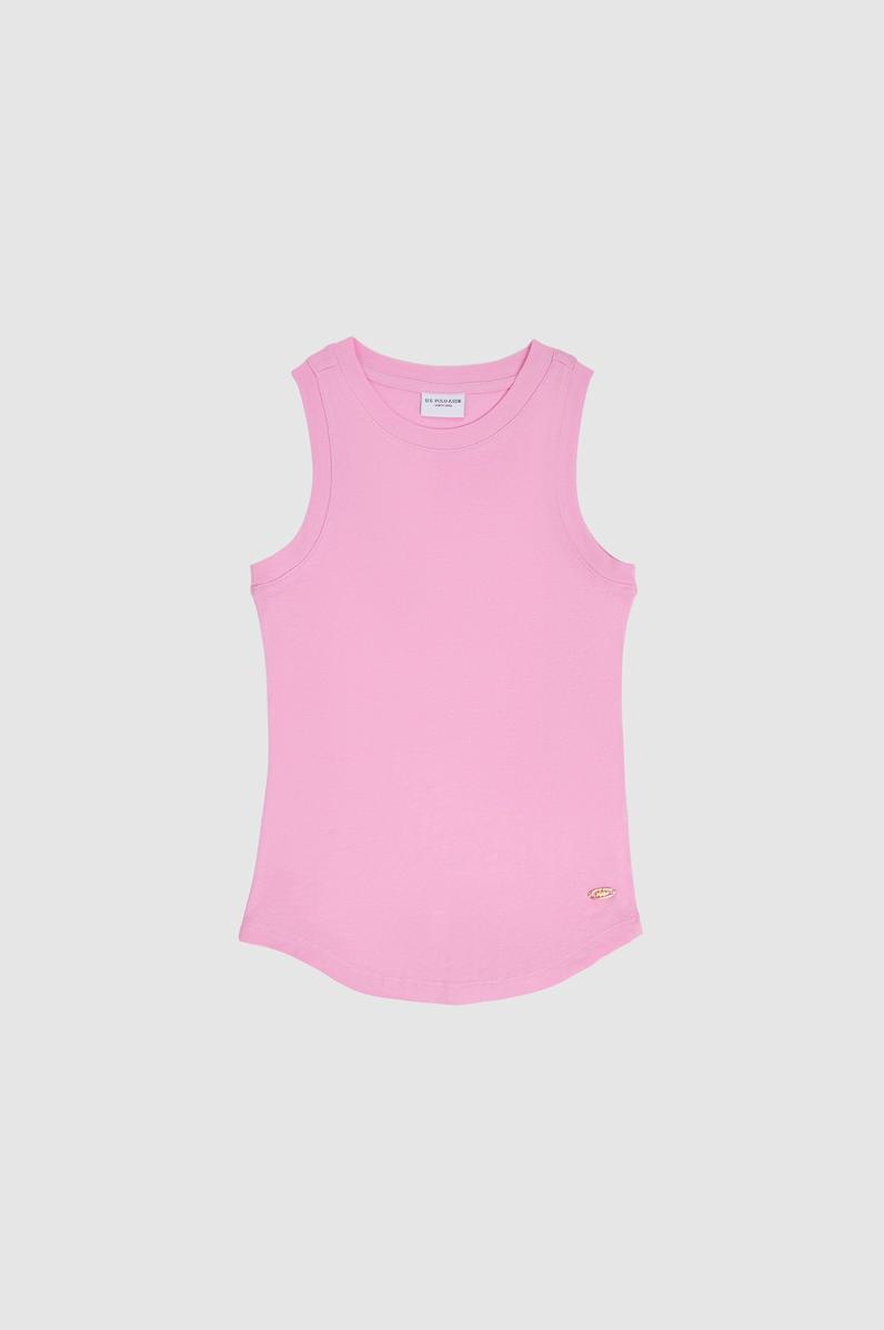 Kadın Pembe Bisiklet Yaka Basic Tişört