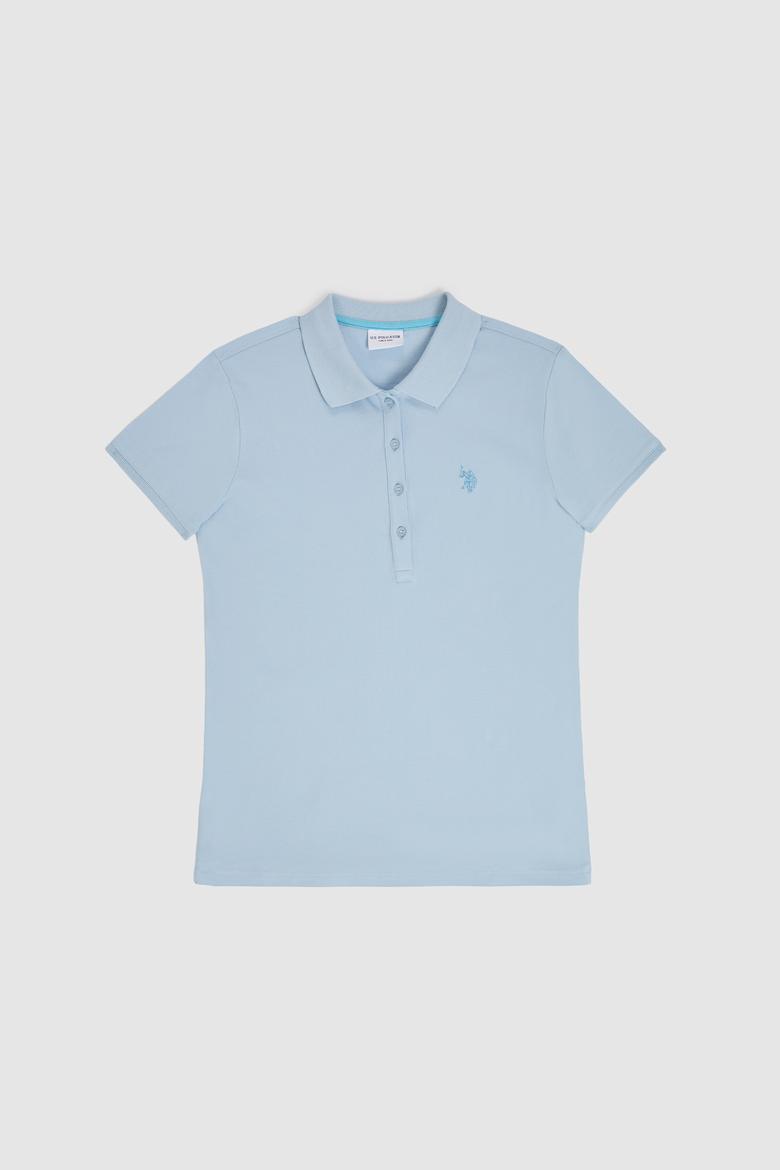 Kadın Açık Polo Yaka Basic Tişört - 50321818157