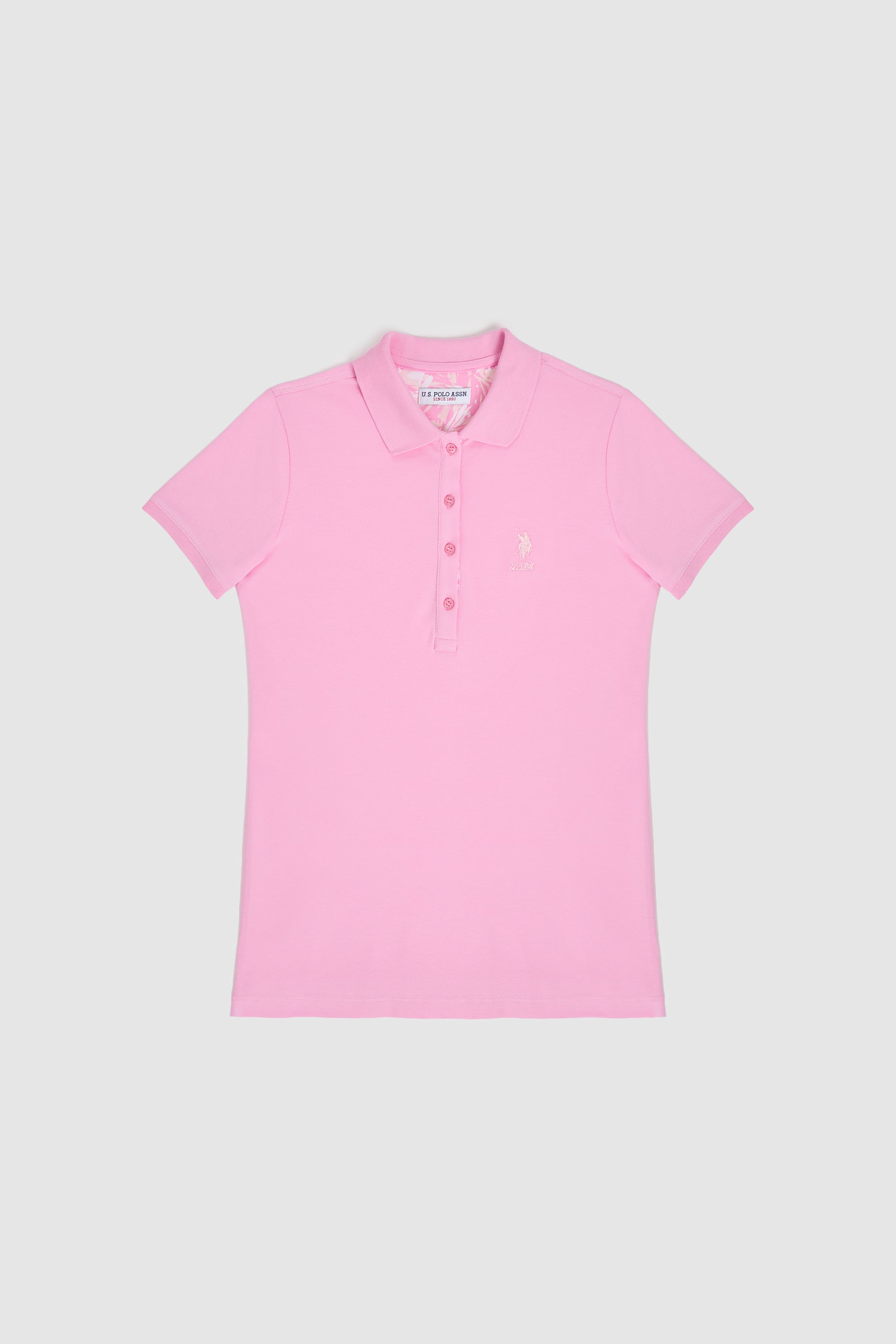 Kadın Pembe Polo Yaka Basic Tişört - 50321798226