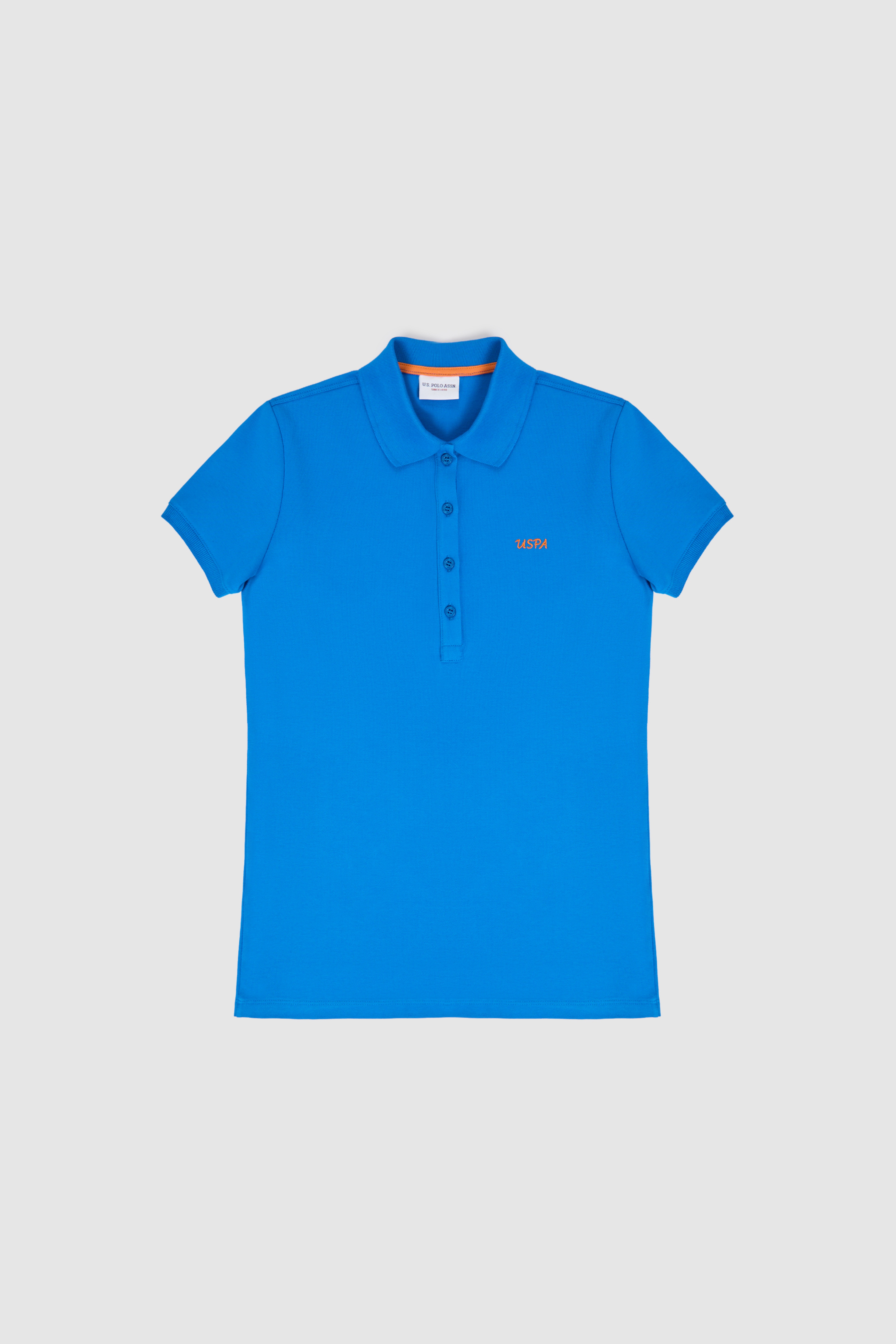 Kadın Kobalt Polo Yaka Basic Tişört - Image 7