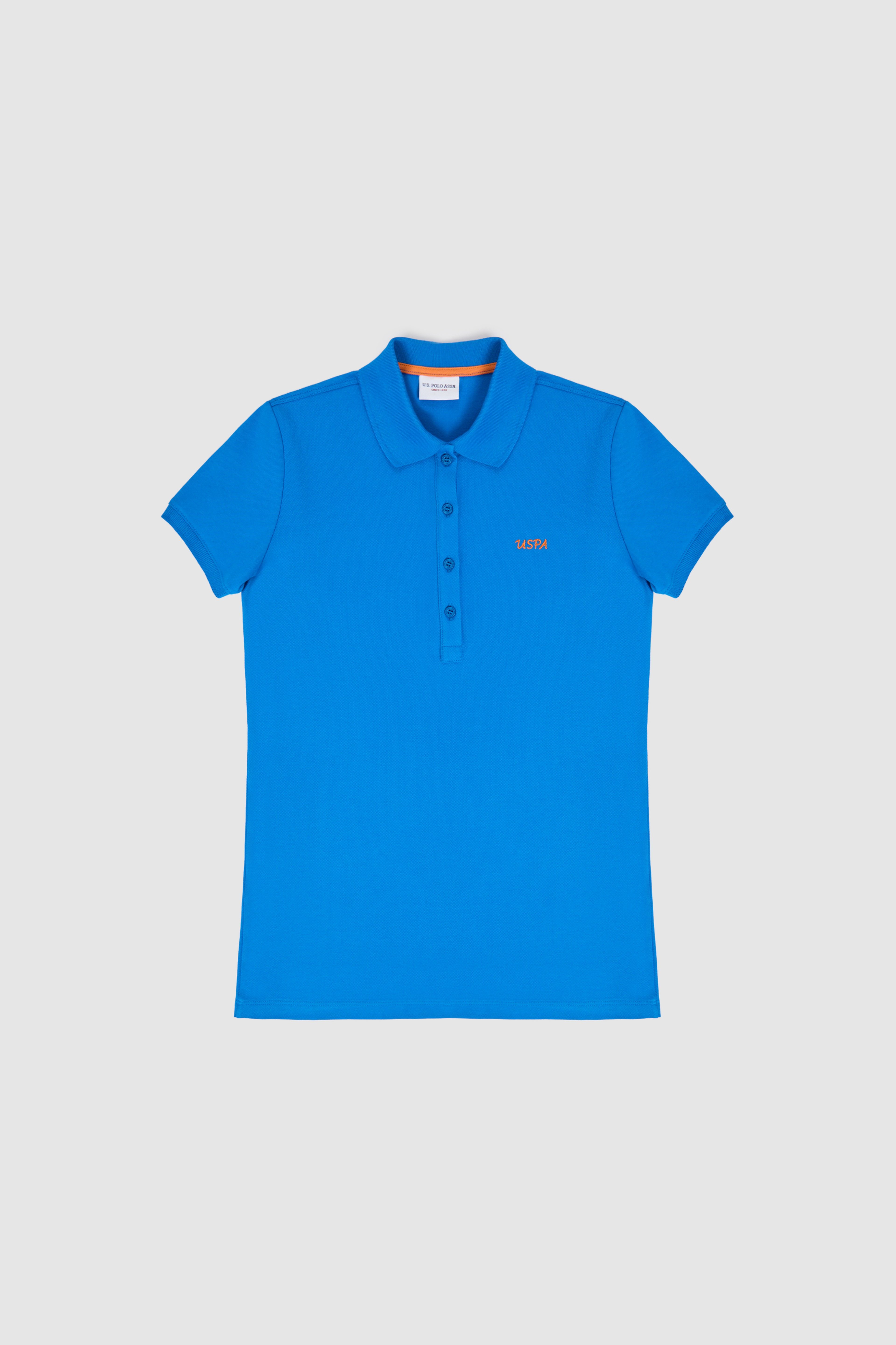 Kadın Kobalt Polo Yaka Basic Tişört