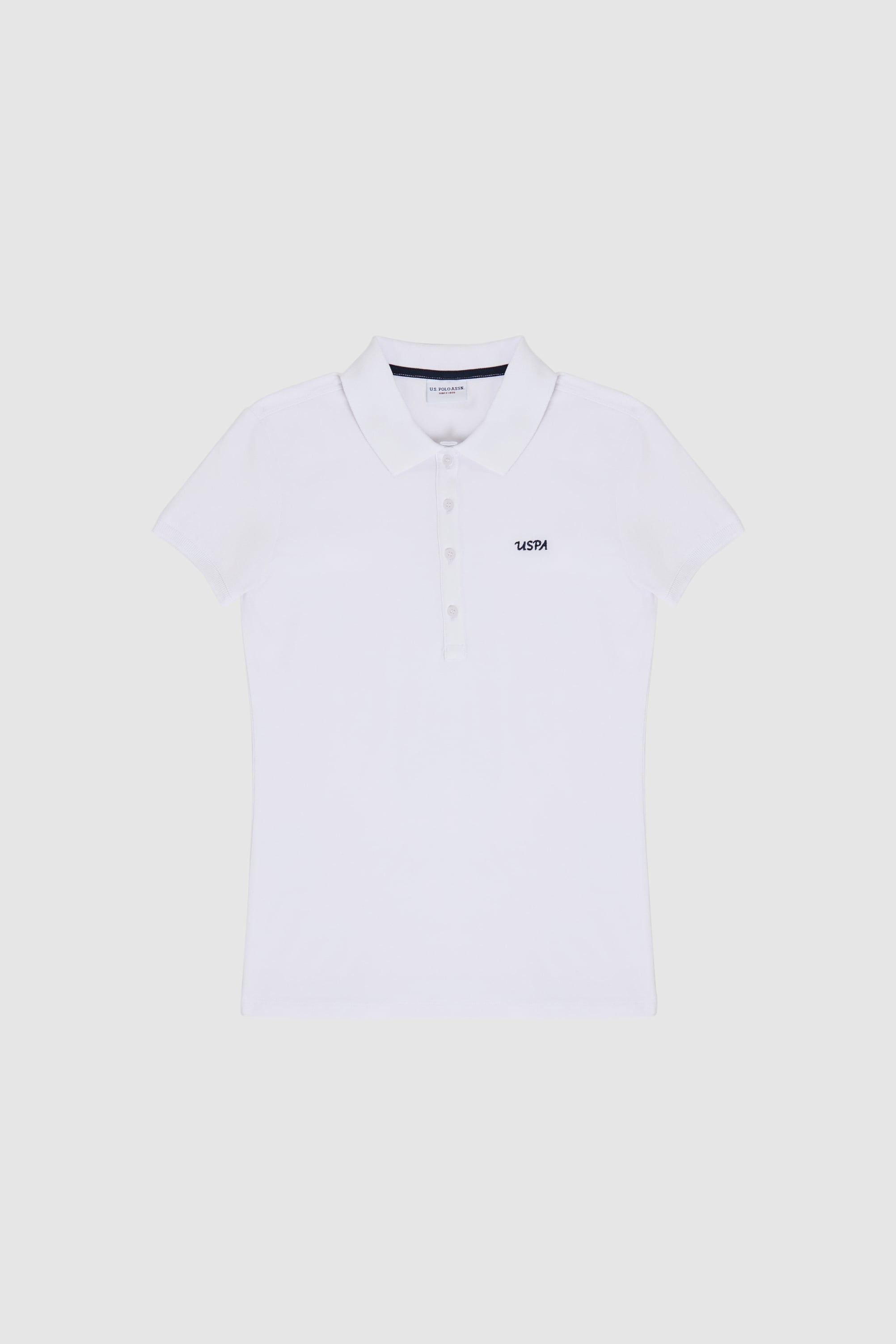 Kadın Beyaz Polo Yaka Basic Tişört - 50323461028