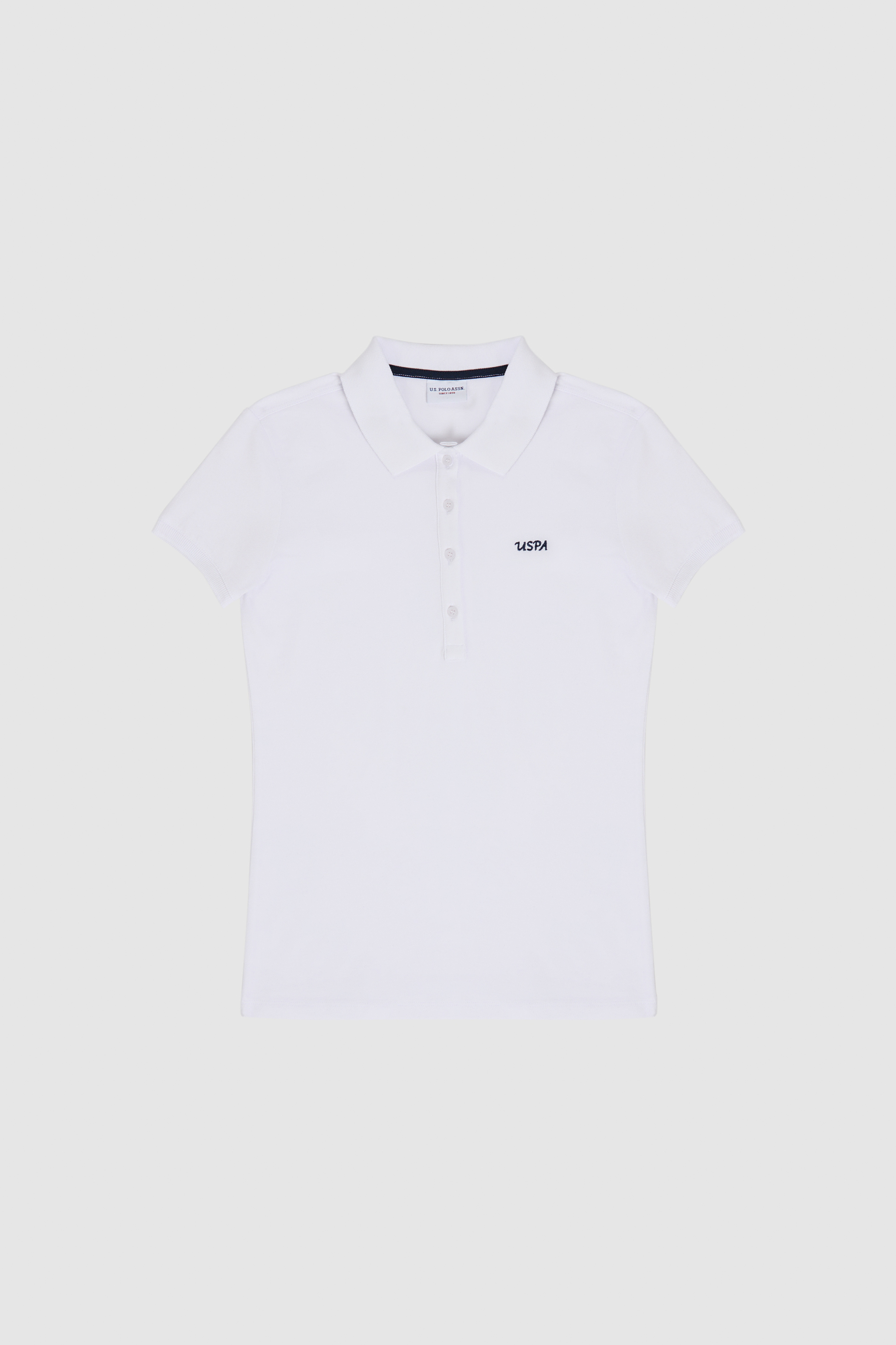 Kadın Beyaz Polo Yaka Basic Tişört