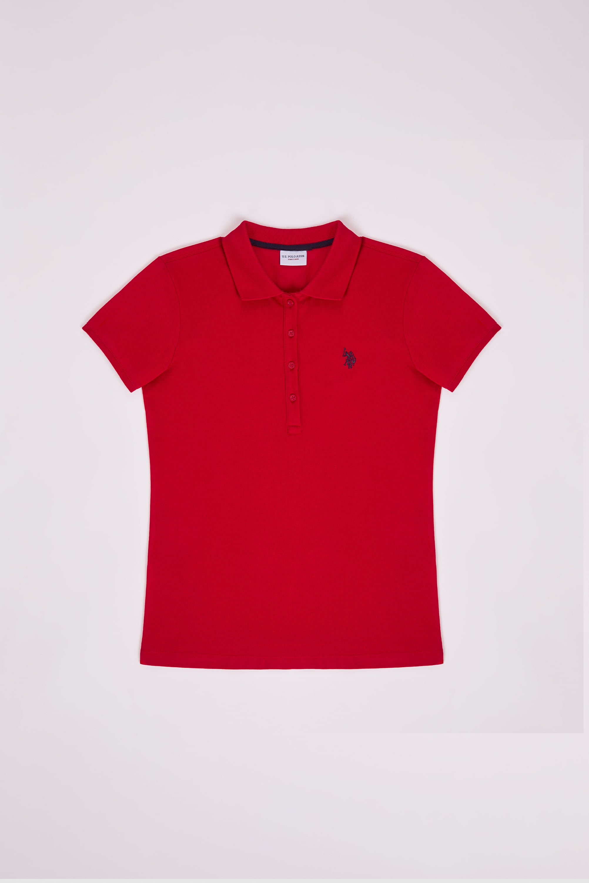 Kadın Kırmızı Polo Yaka Basic Tişört - 50321818189
