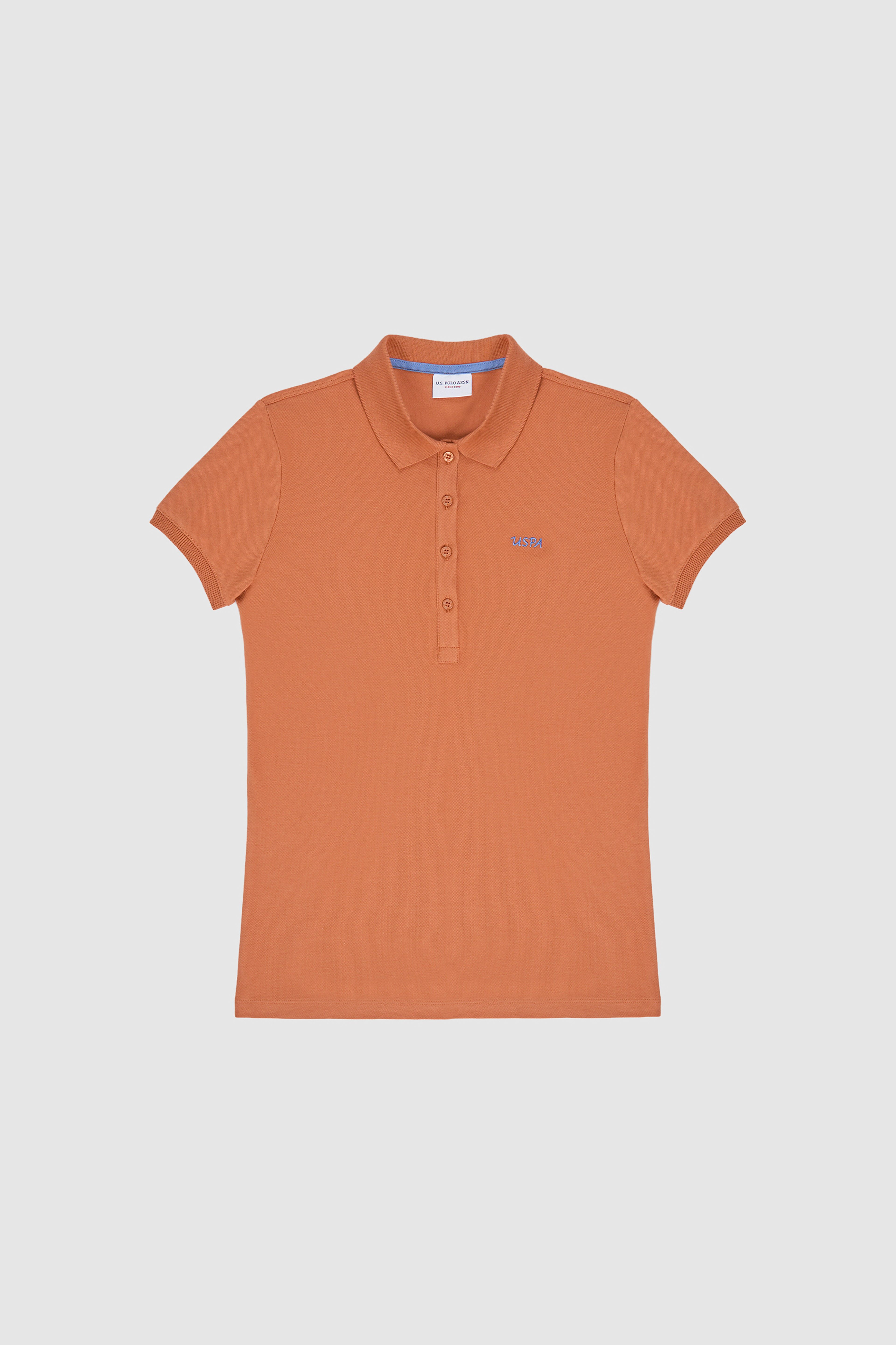Kadın Gül Polo Yaka Basic Tişört