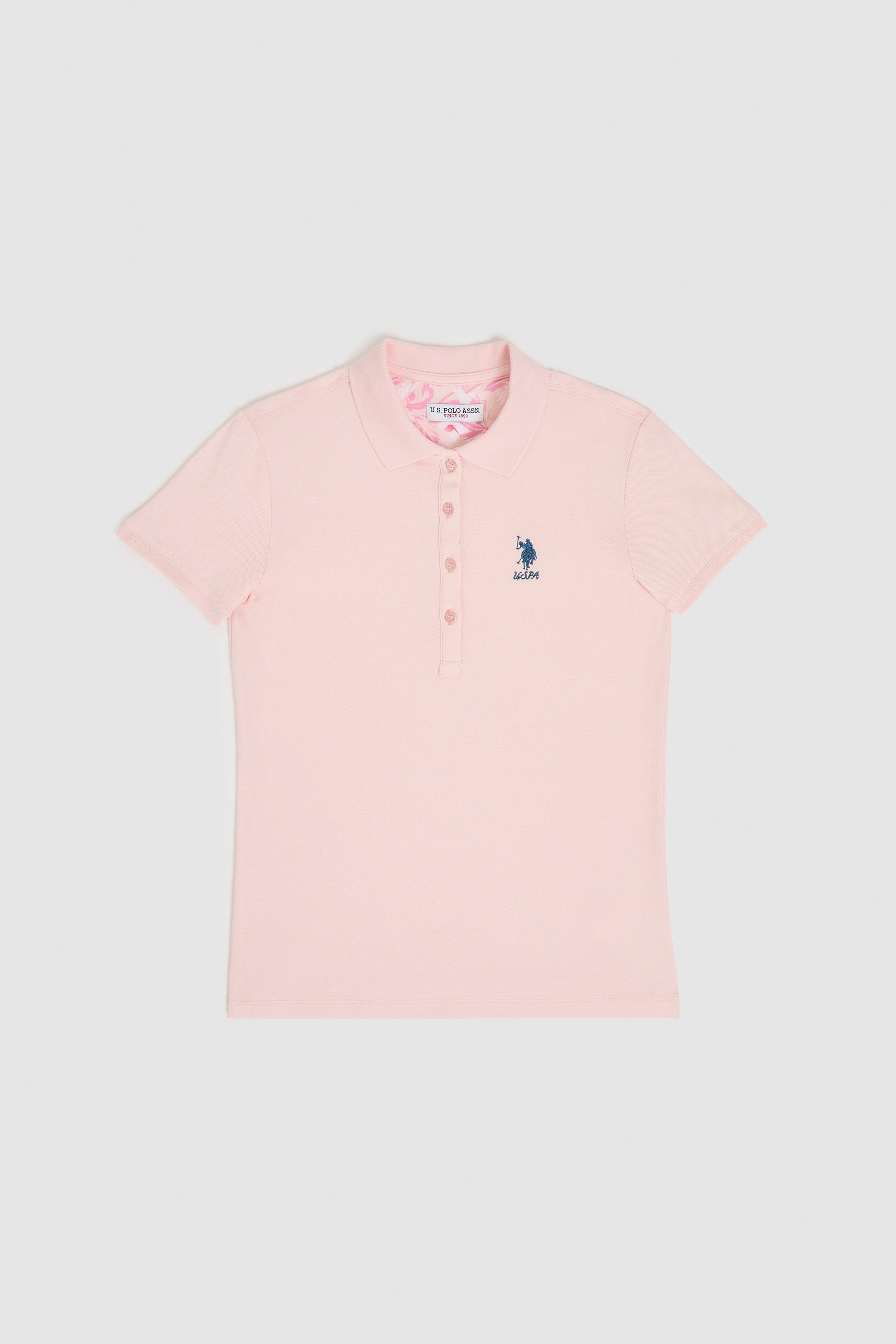 Kadın Açık Polo Yaka Basic Tişört