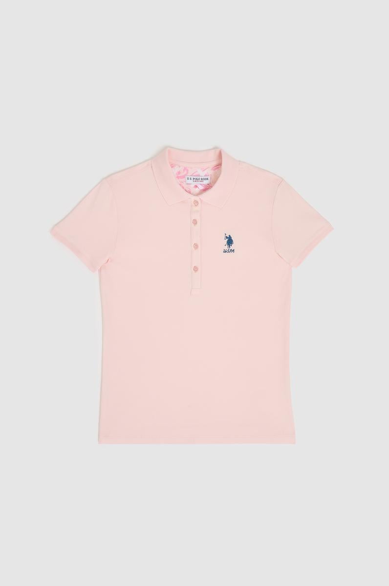 Kadın Açık Polo Yaka Basic Tişört