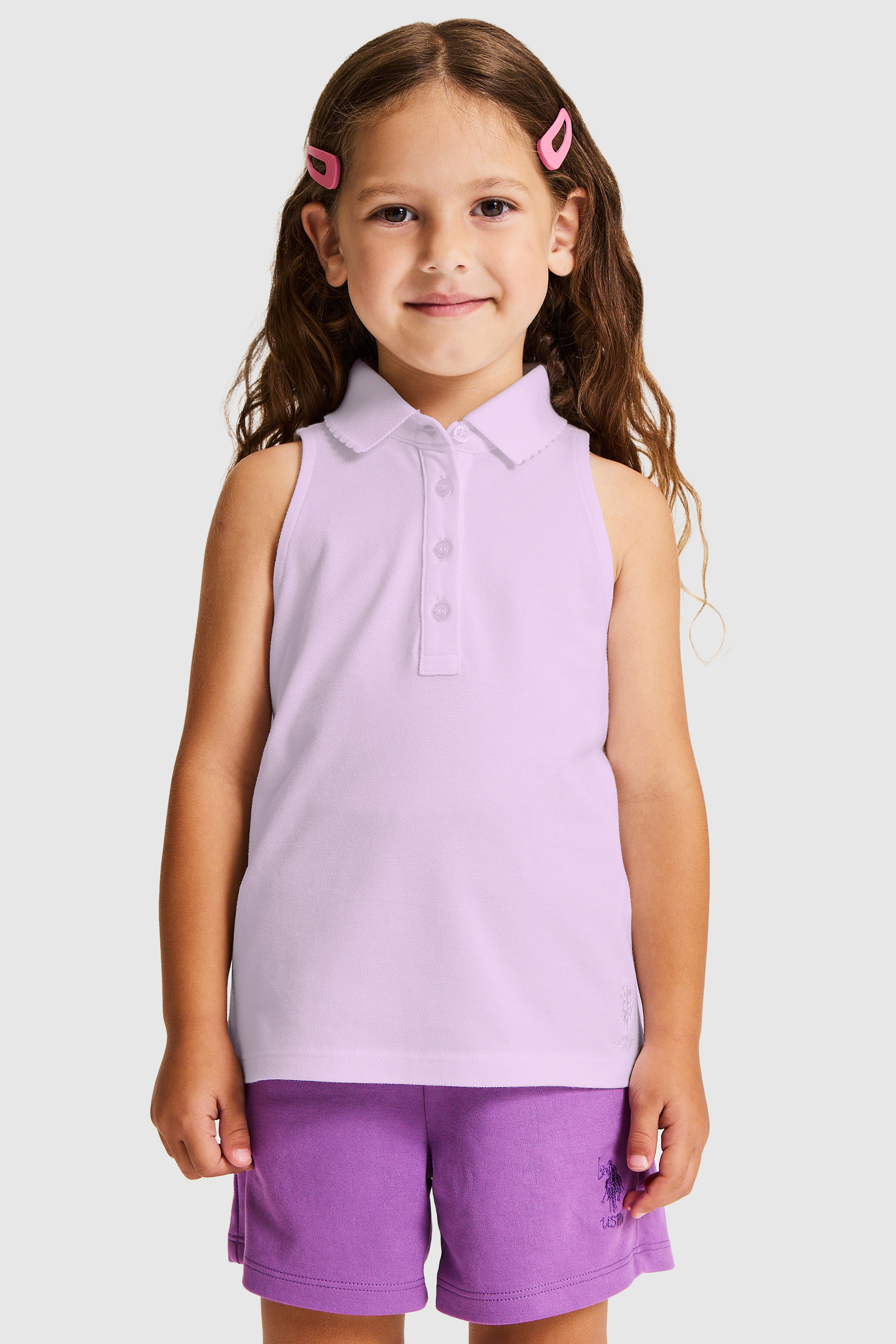 Kız Çocuk Lila Basic Tişört