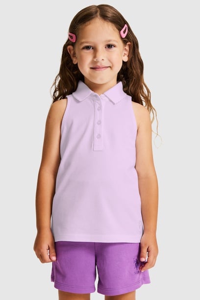 Kız Çocuk Lila Basic Tişört