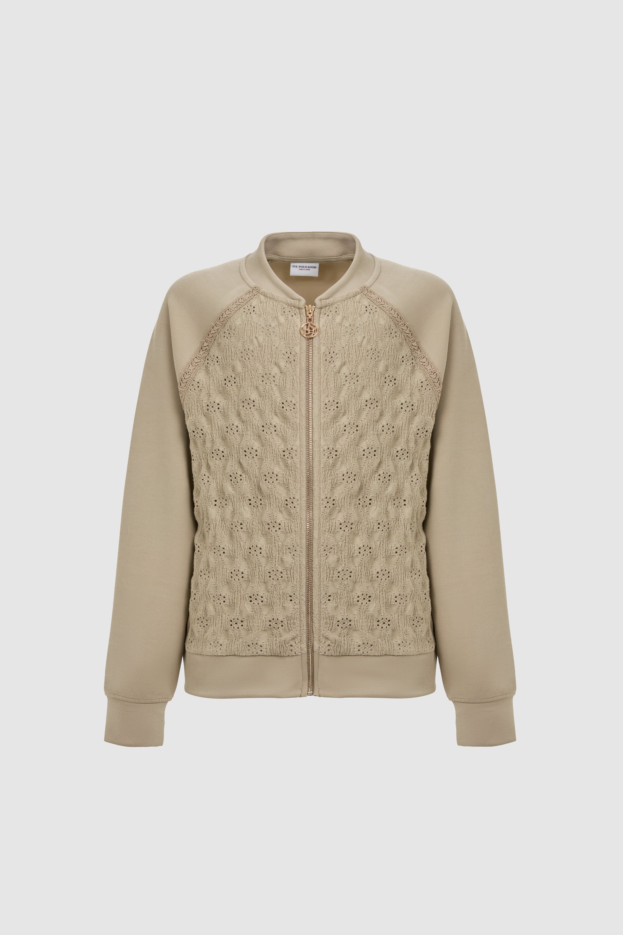 Kadın Açık Haki Fermuarlı Sweatshirt - 50321999010