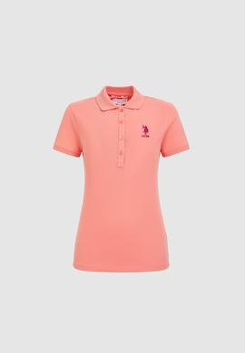 Kadın Somon Polo Yaka Basic Tişört - 50326475042