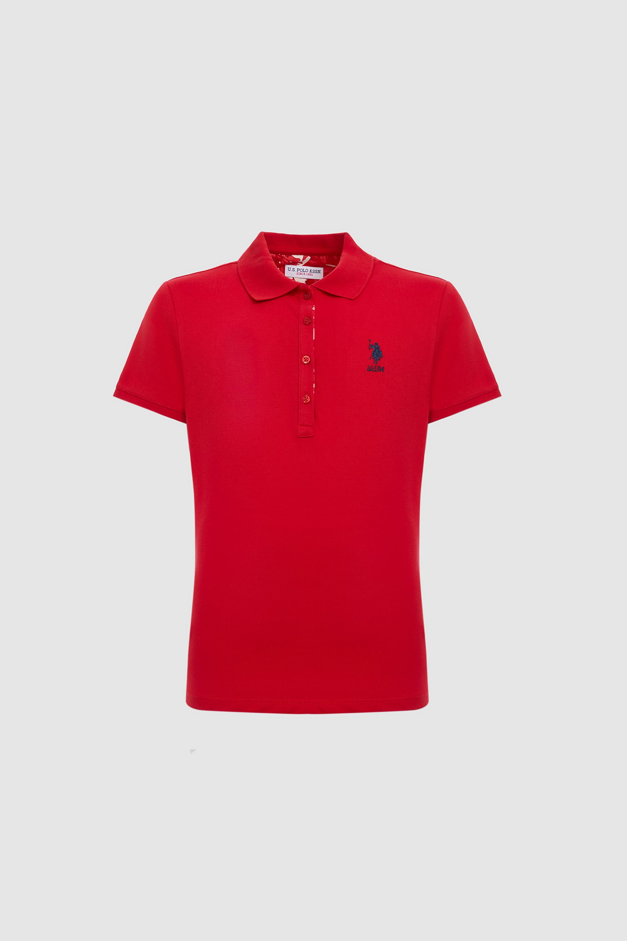 Kadın Kırmızı Polo Yaka Basic Tişört - 50321798152