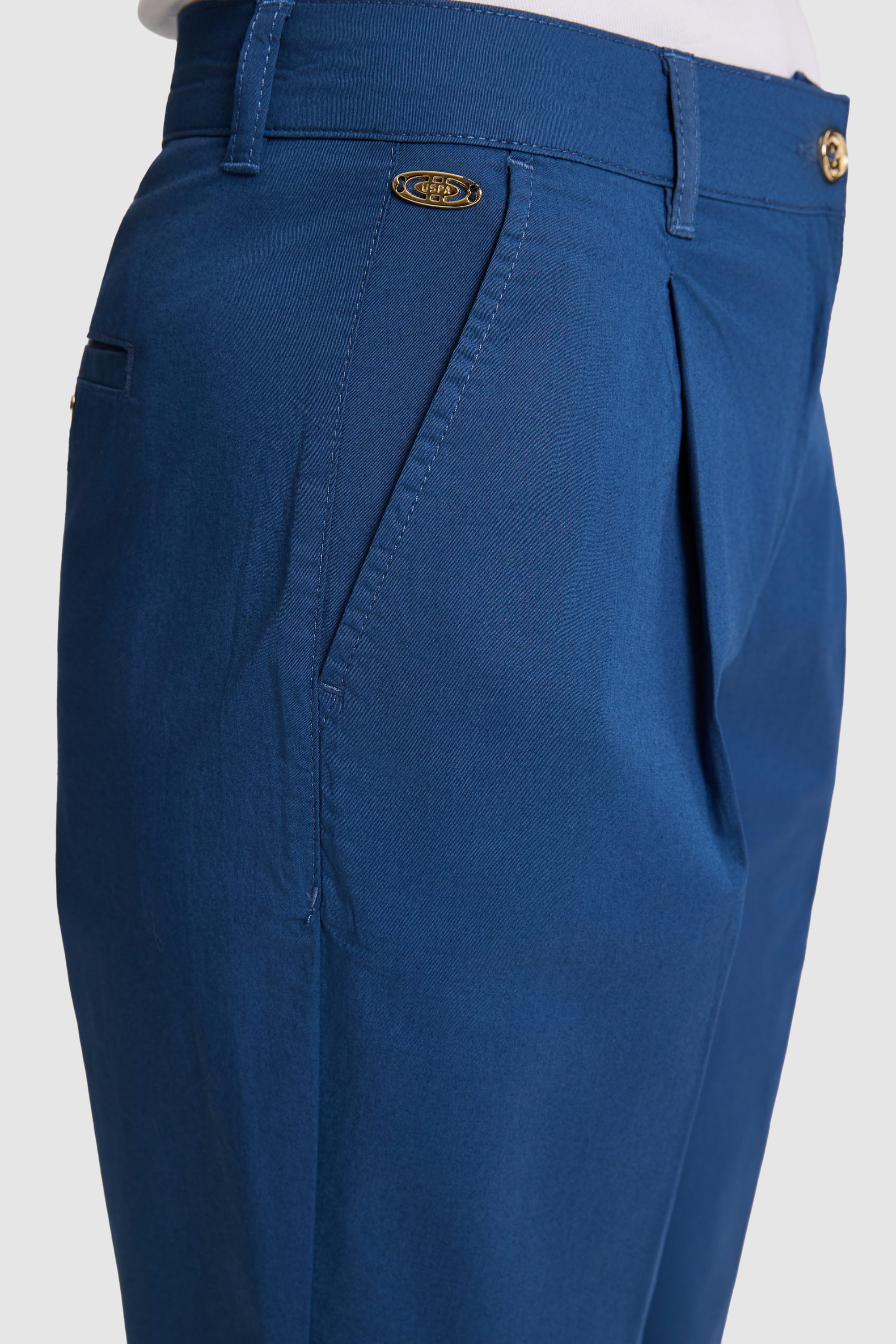 Kadın Açık Lacivert Kanvas Pantolon - Image 6