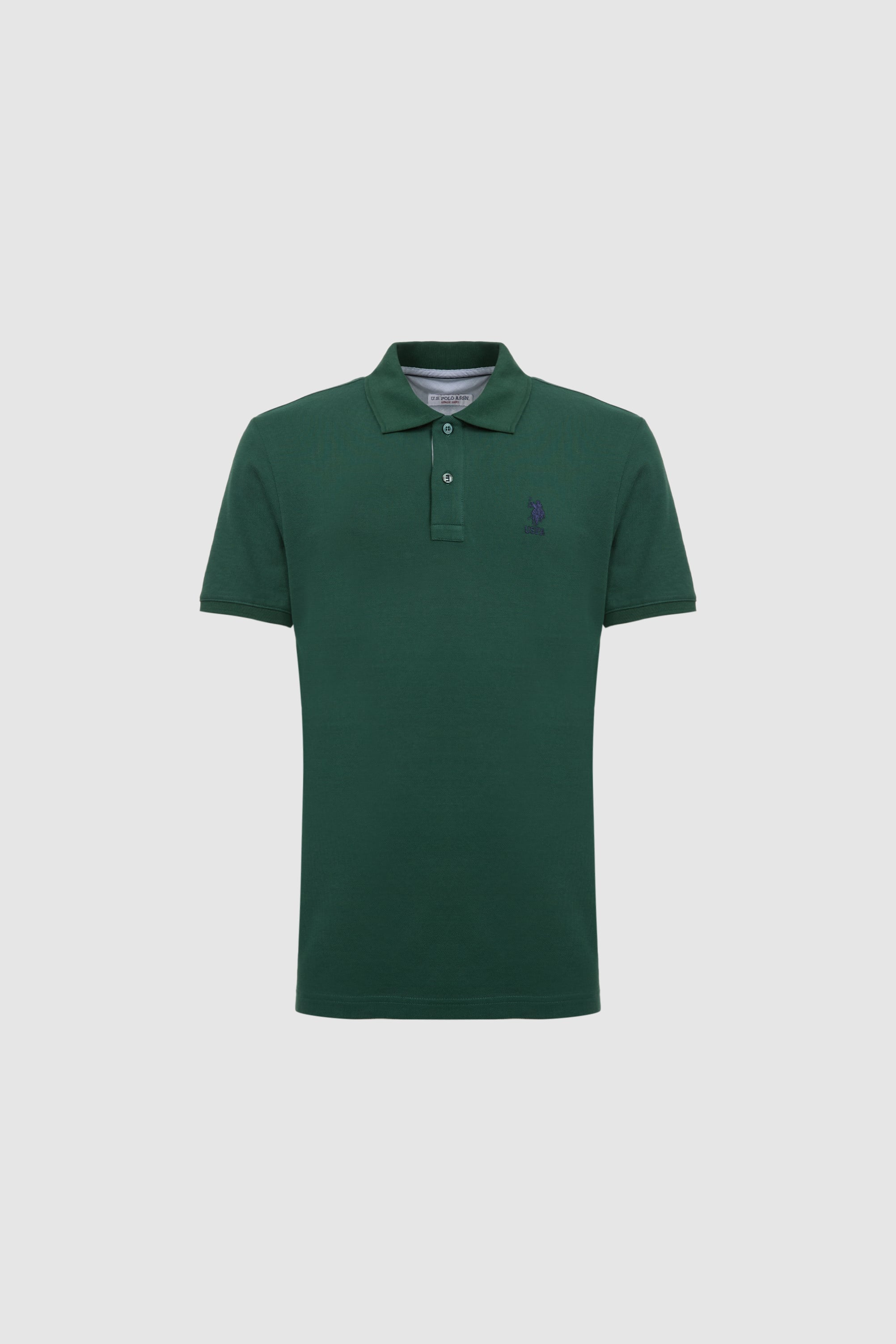 Erkek Koyu Yeşil Regular Fit Polo Yaka Basic Tişört - 50322314144