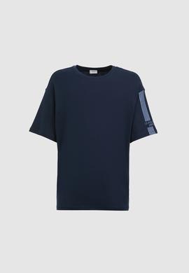 Erkek Lacivert Comfort Fit Bisiklet Yaka Tişört - 50327013007