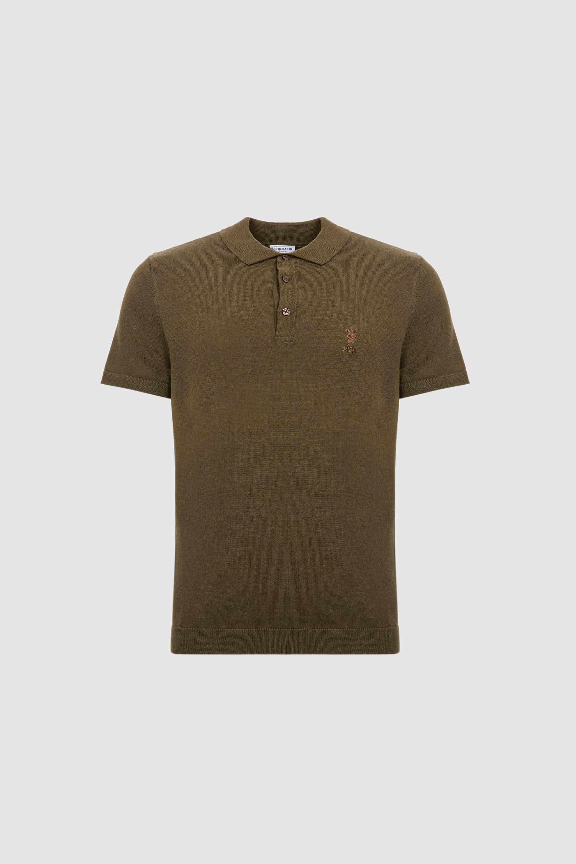 Erkek Regular Fit Koyu Haki Polo Yaka Triko Tişört - 50320061091