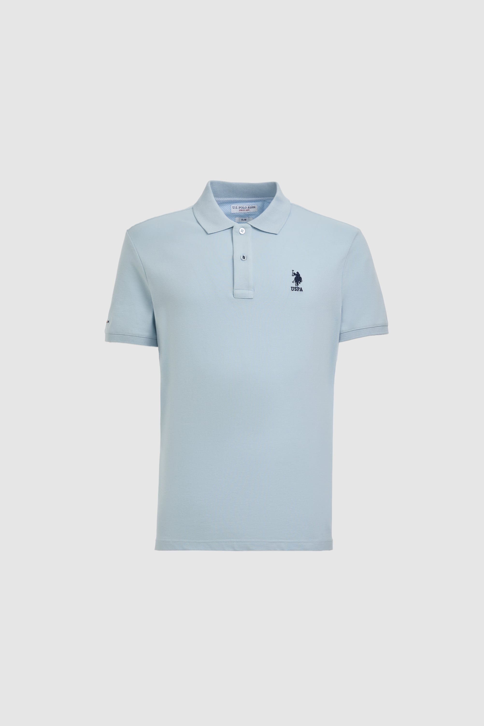Erkek Açık Mavi Slim Fit Polo Yaka Basic Tişört - 50322303003