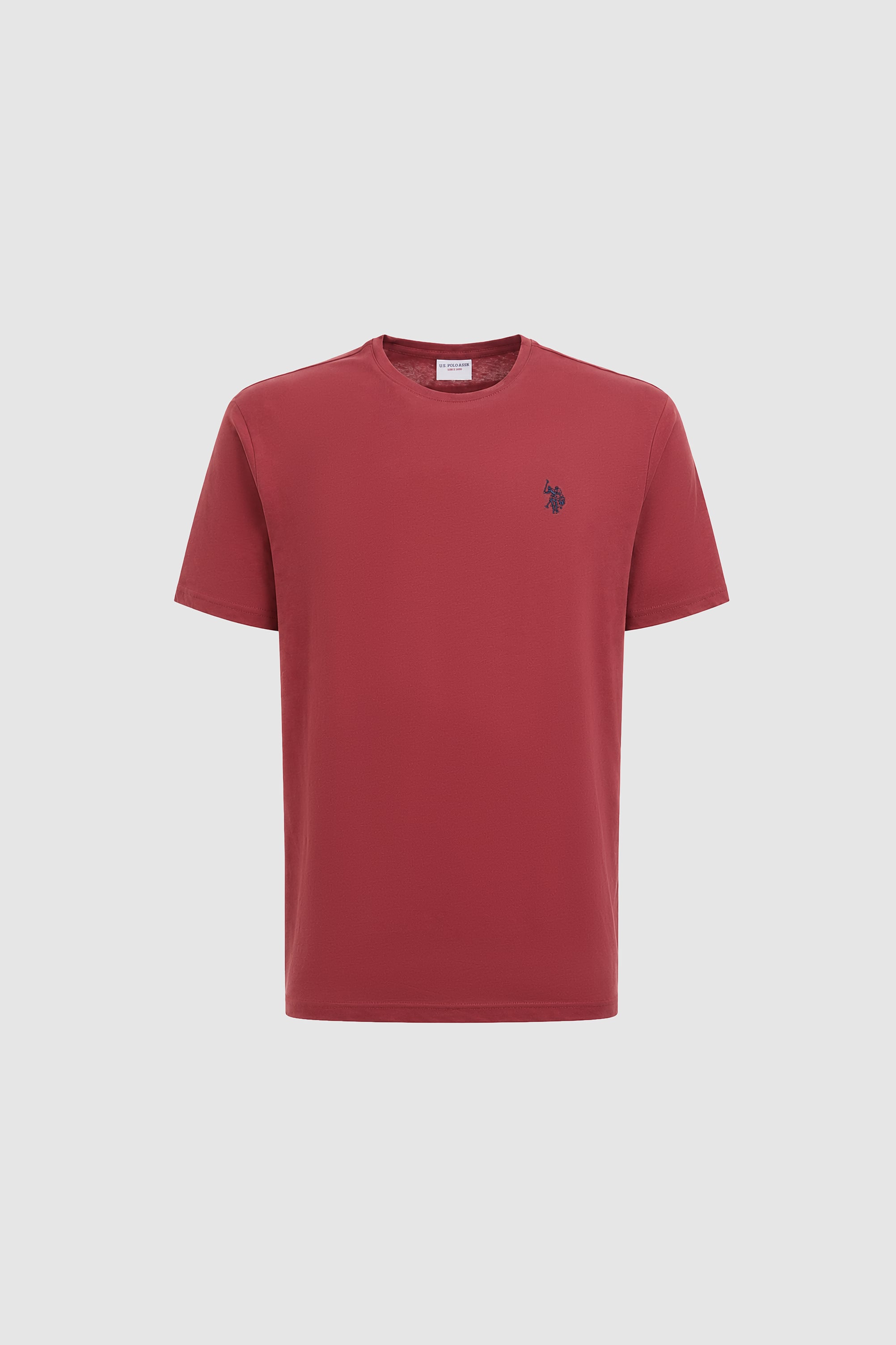Erkek Vişne Regular Fit Bisiklet Yaka Basic Tişört - 50322518106