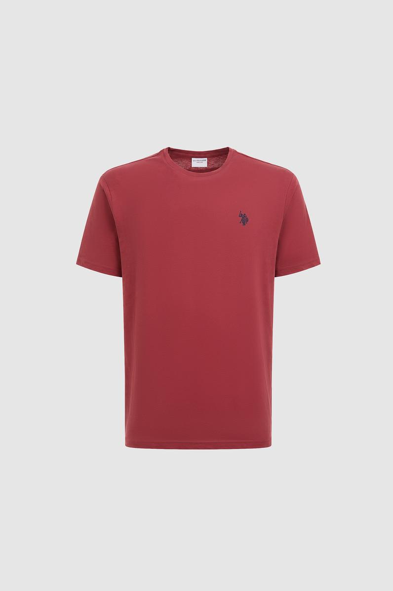 Erkek Vişne Regular Fit Bisiklet Yaka Basic Tişört