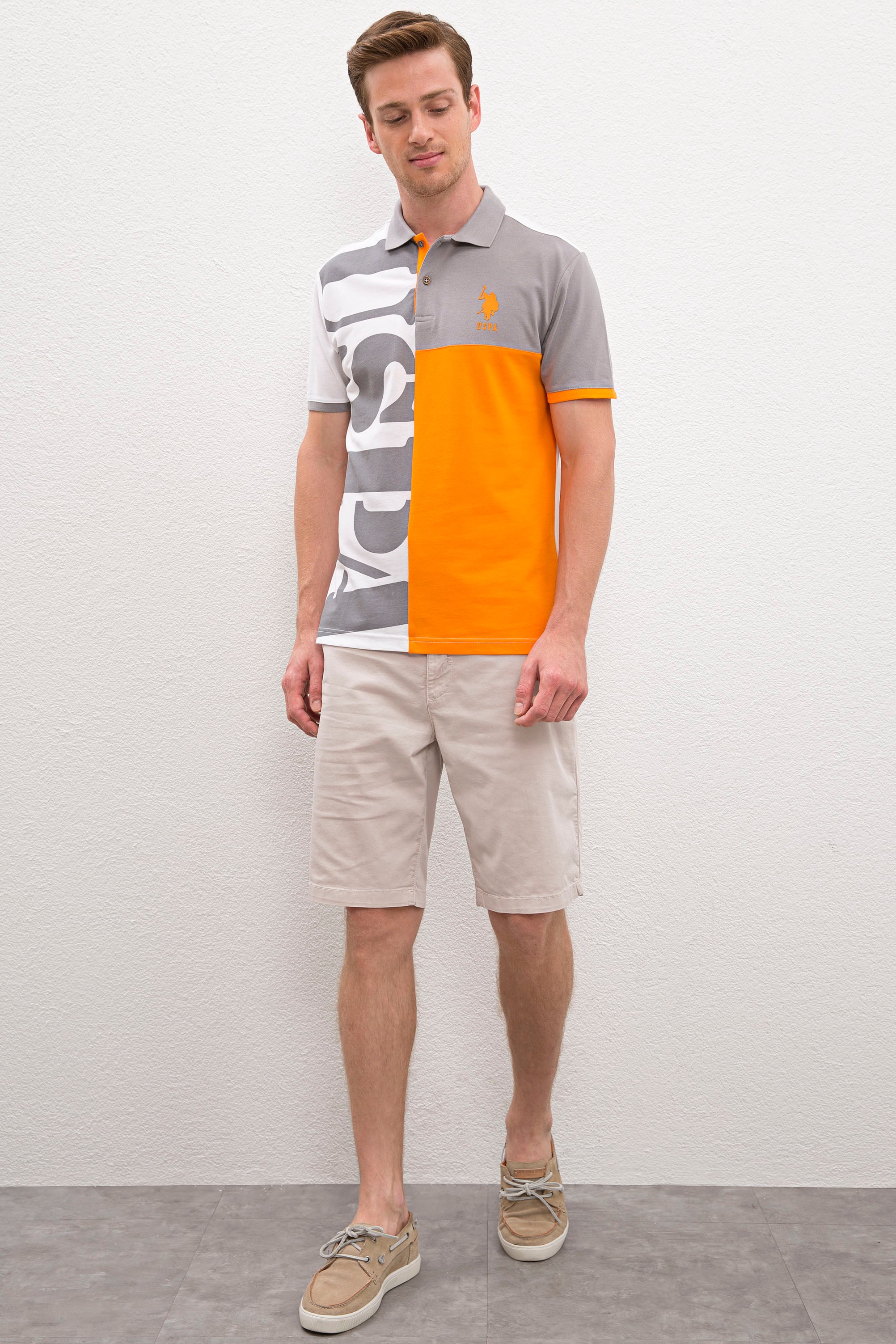 Erkek Gri Polo Yaka T-Shirt