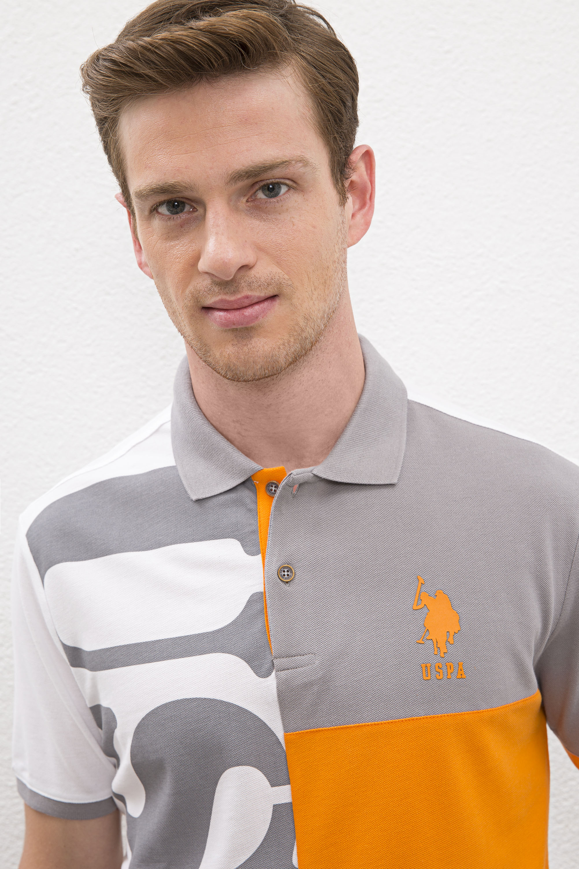 Erkek Gri Polo Yaka T-Shirt - Image 2