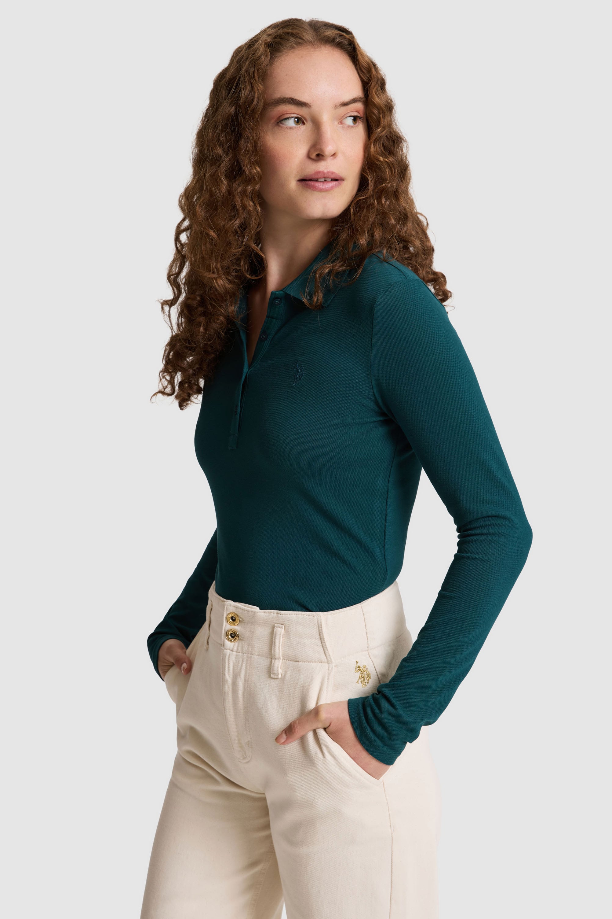 Kadın Yeşil Basic Sweatshirt - Image 3