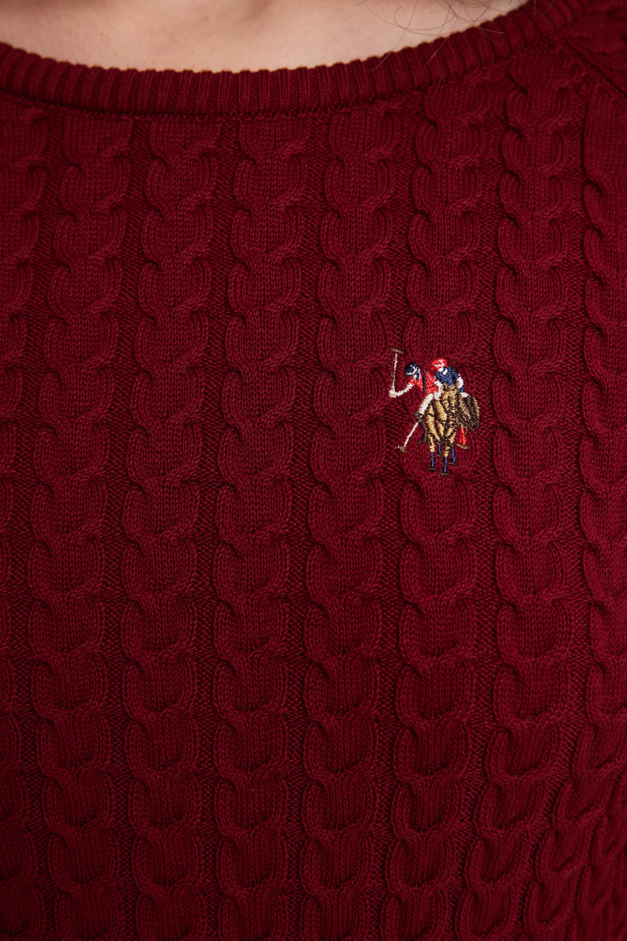 Kadın Bordo Bisiklet Yaka Basic Kazak - Image 6