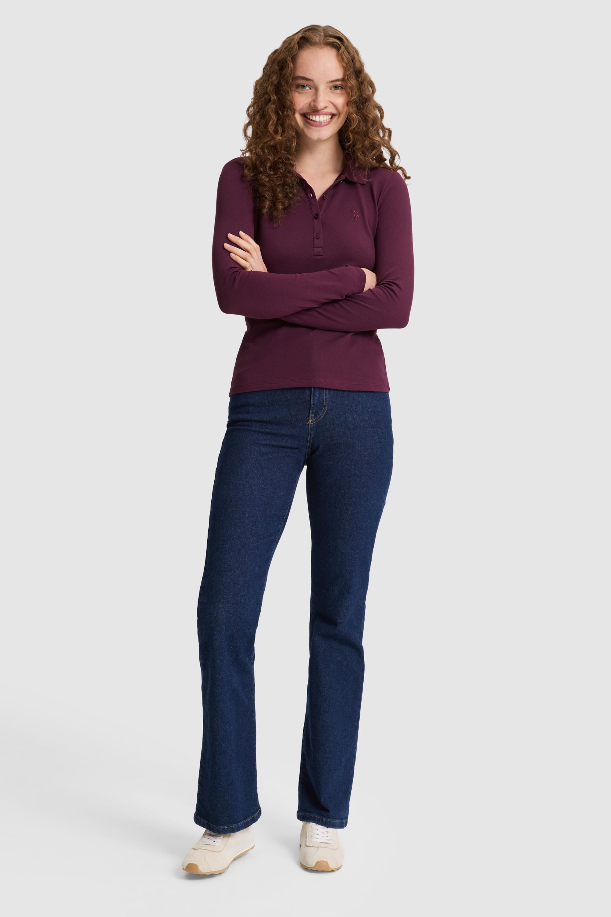 Kadın Bordo Basic Sweatshirt - Image 4