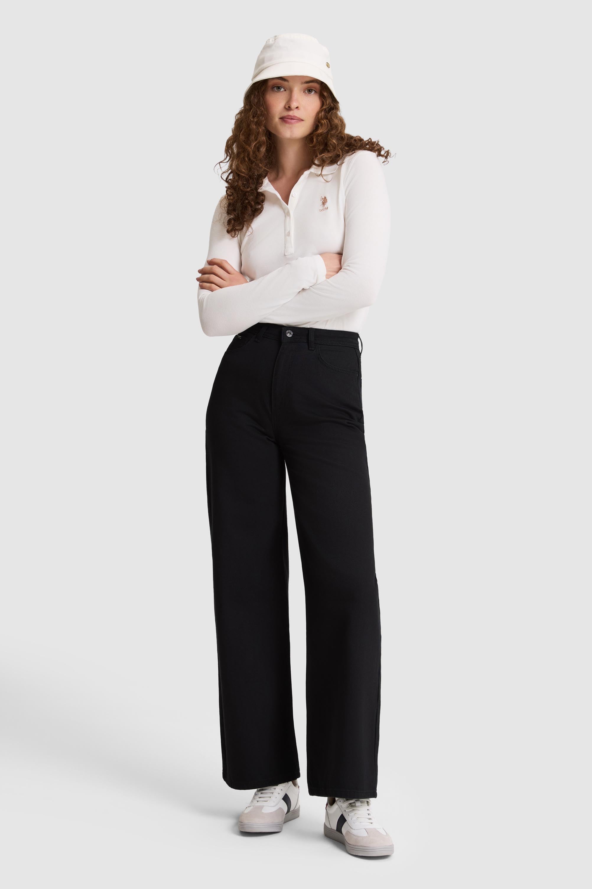 Kadın Fildişi Polo Yaka Basic Sweatshirt - Image 4