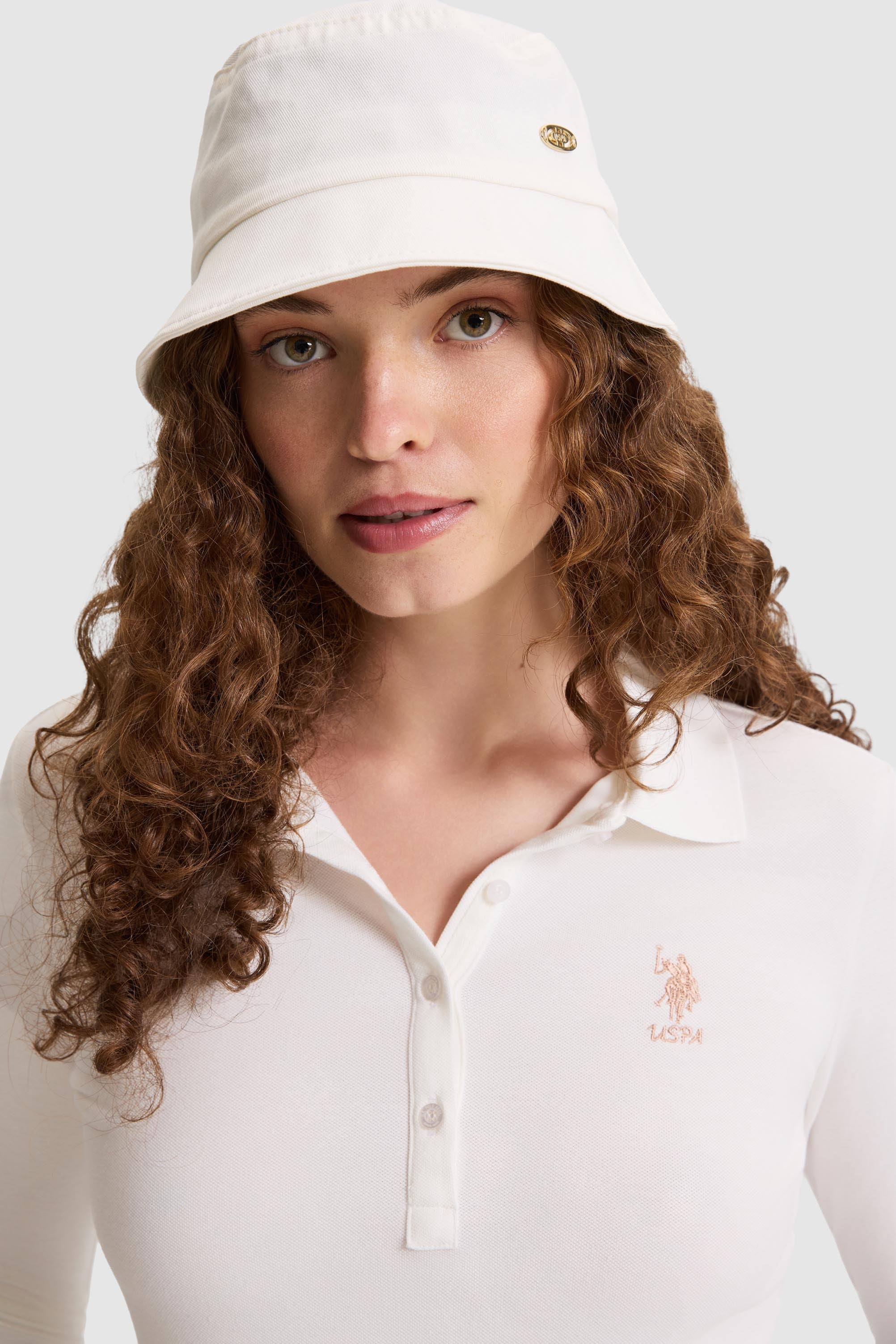 Kadın Fildişi Polo Yaka Basic Sweatshirt - Image 2