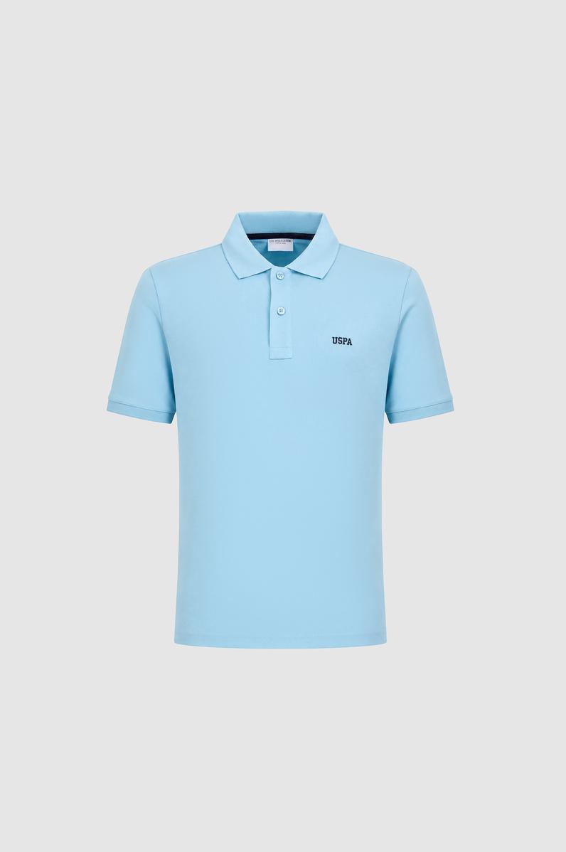 Erkek Mavi Regular Fit Polo Yaka Basic Tişört