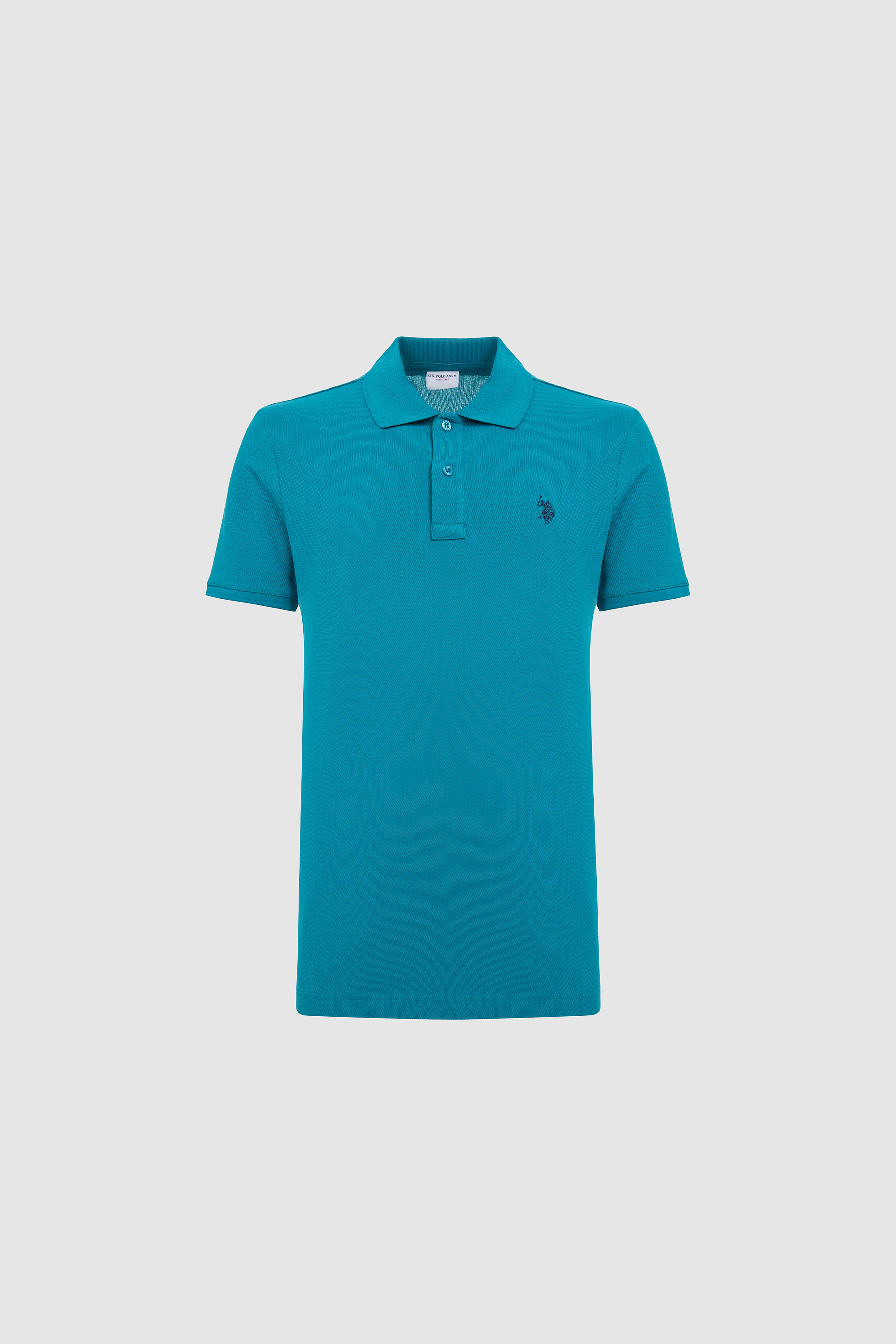 Erkek Petrol Slim Fit Polo Yaka Basic Tişört - Image 7