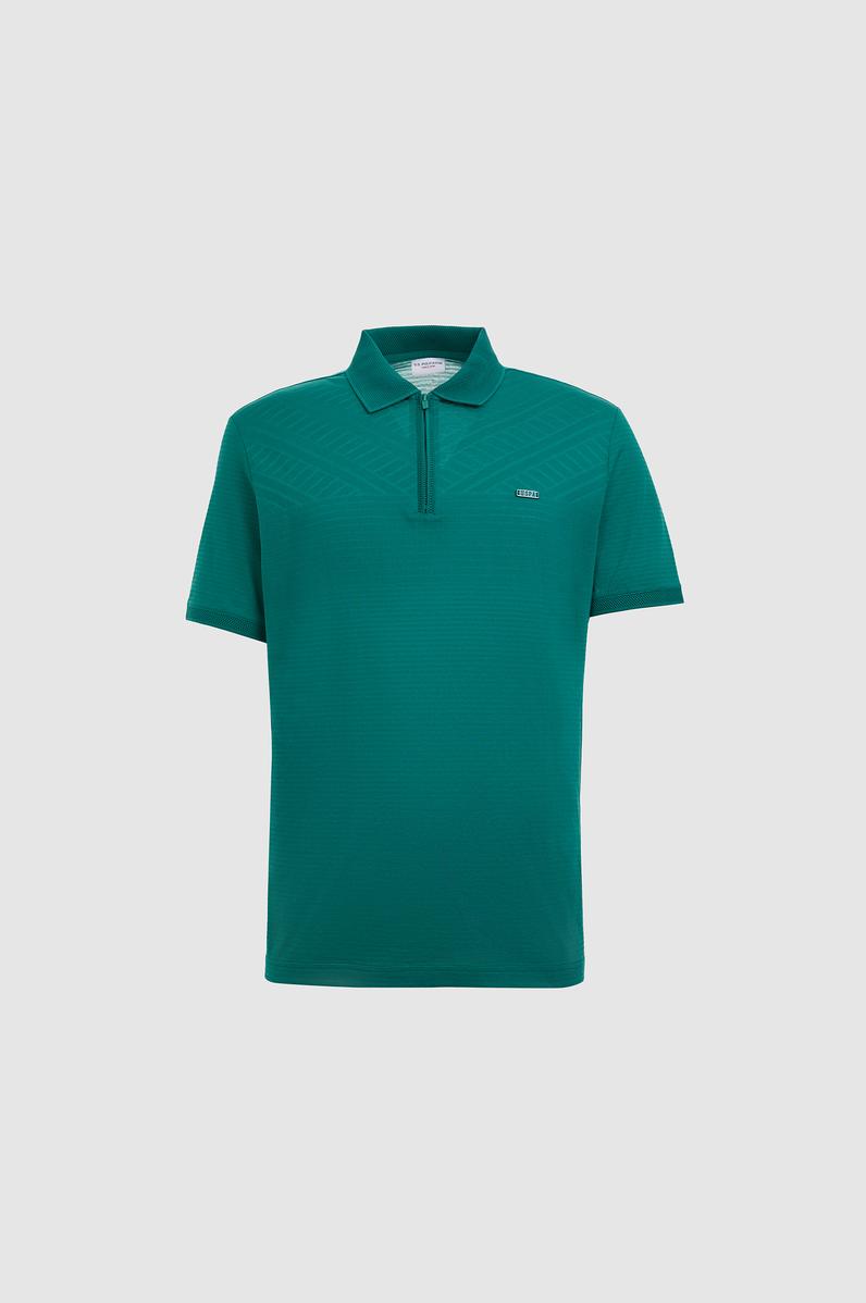 Erkek Koyu Yeşil Regular Fit Polo Yaka Tişört