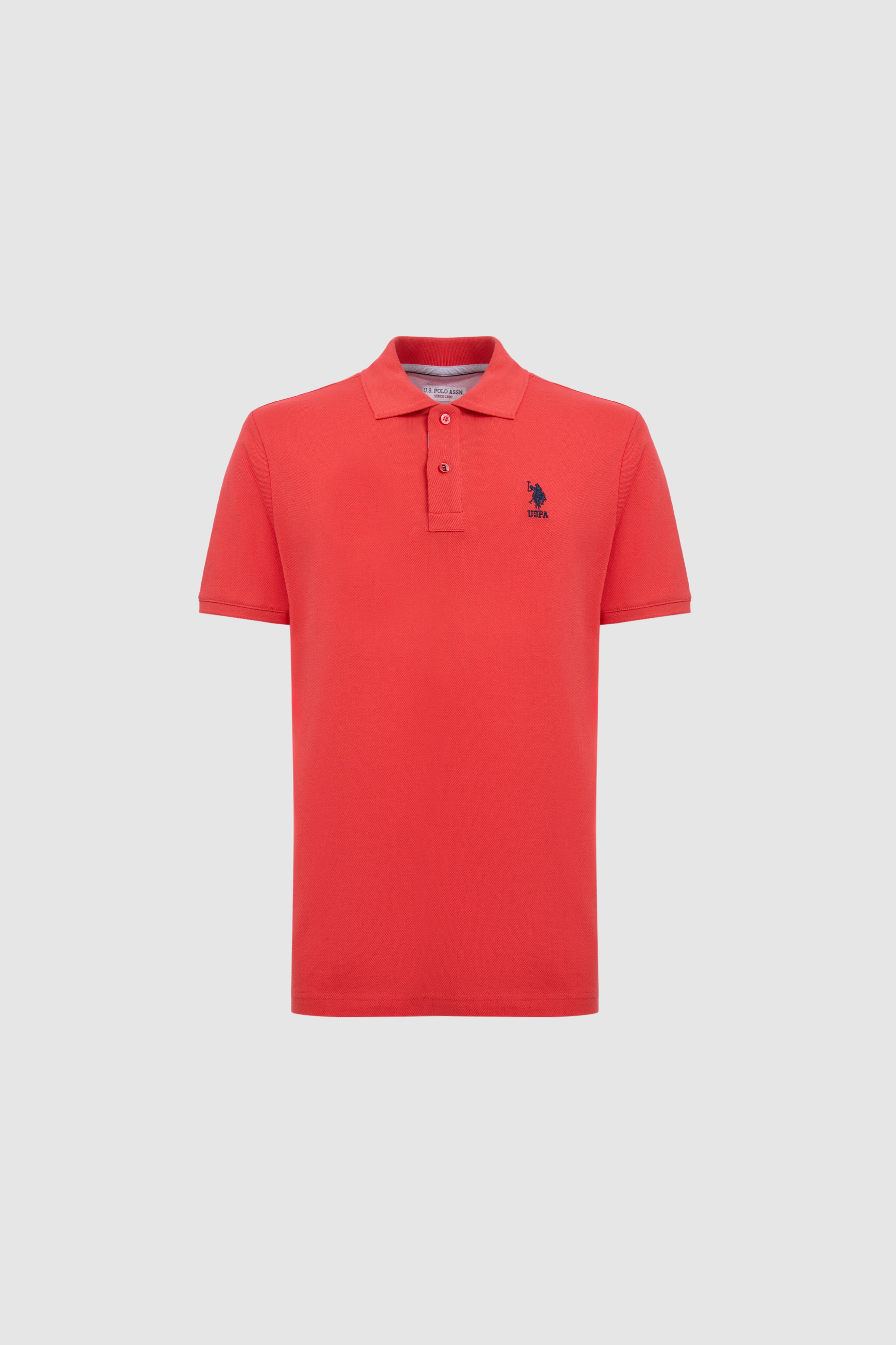 Erkek Regular Fit Polo Yaka Kırmızı Basic Tişört