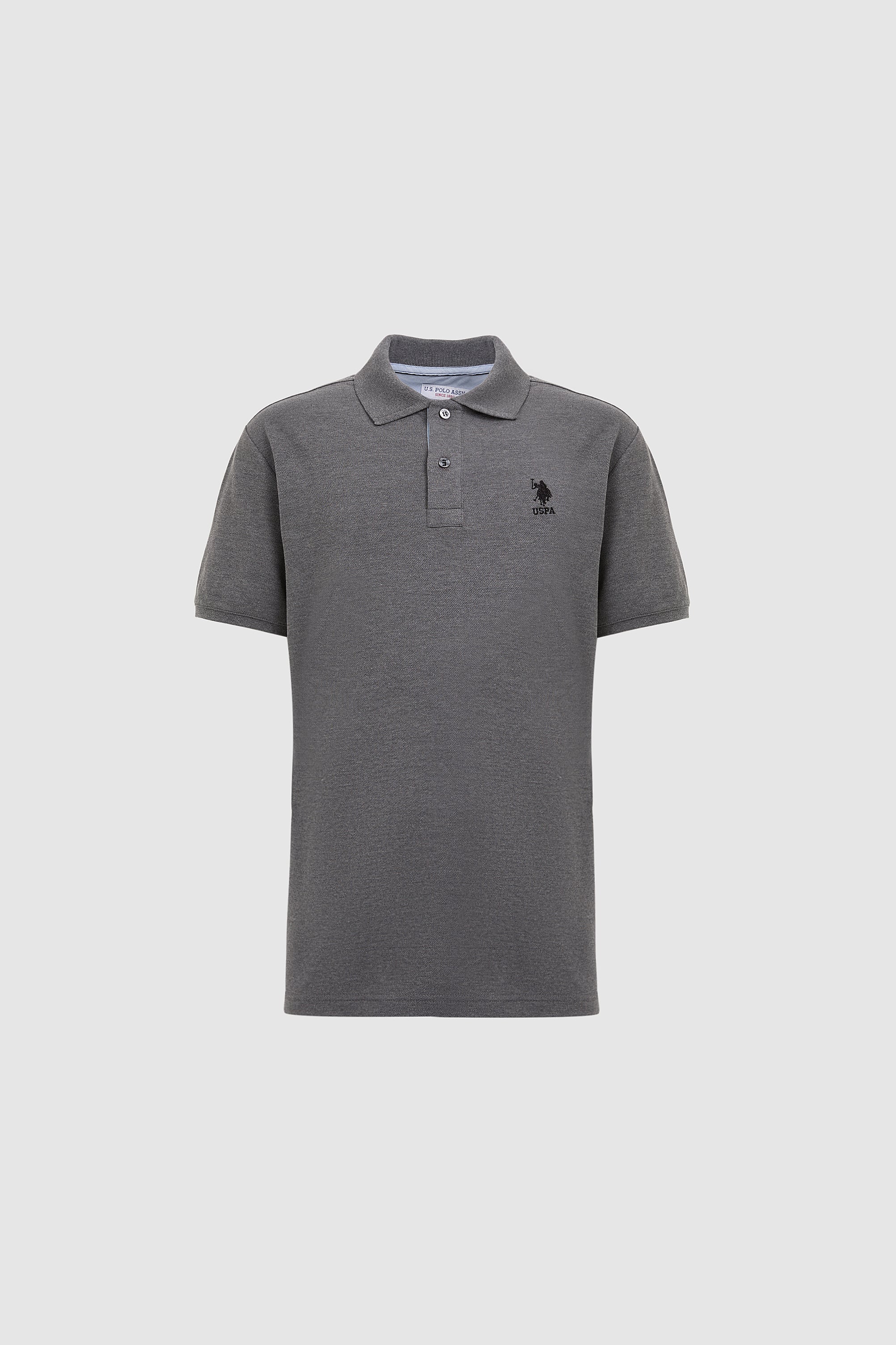 Erkek Antrasit Melanj Regular Fit Polo Yaka Basic Tişört - 50322314155