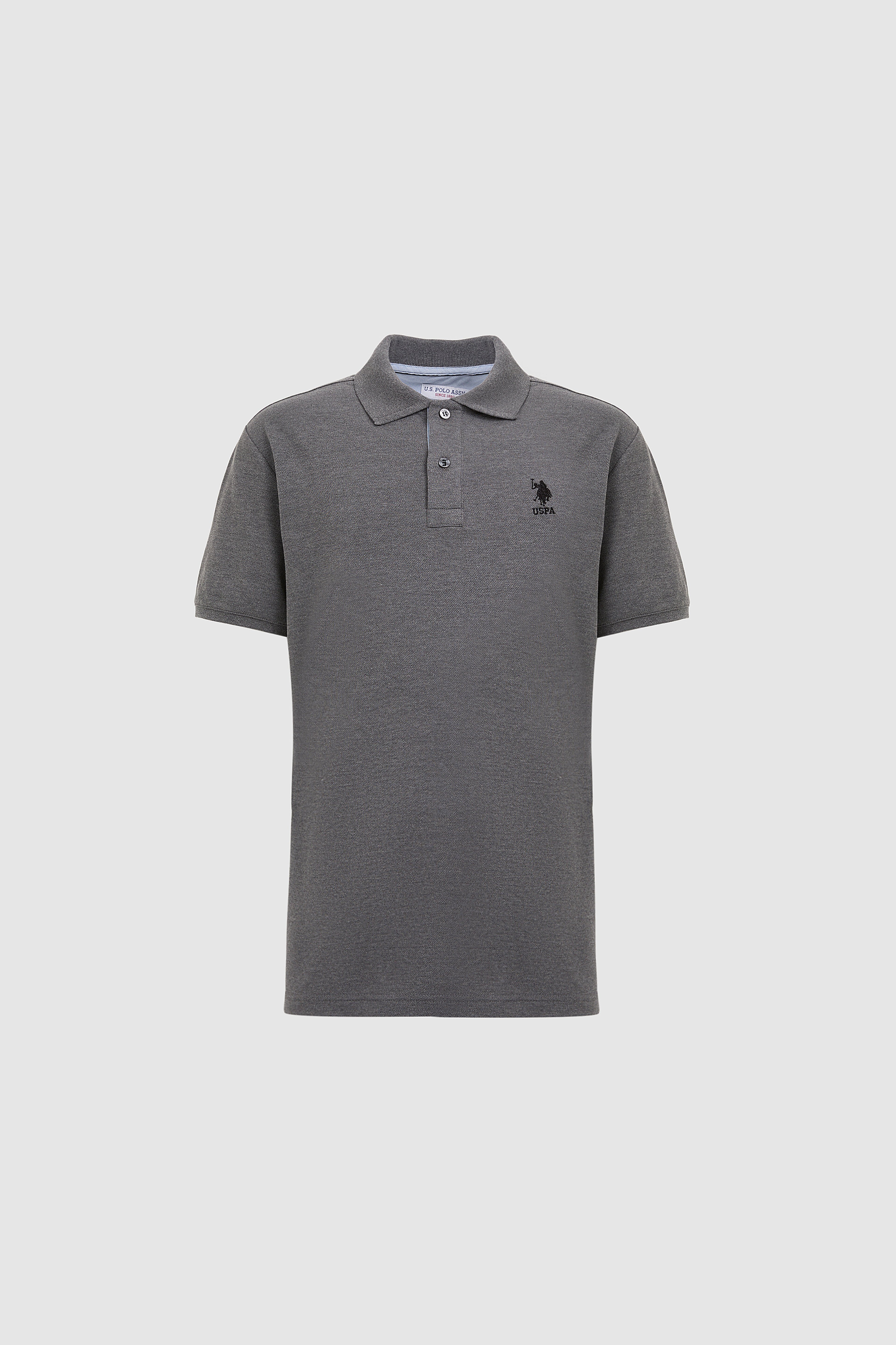 Erkek Antrasit Melanj Regular Fit Polo Yaka Basic Tişört - Image 7