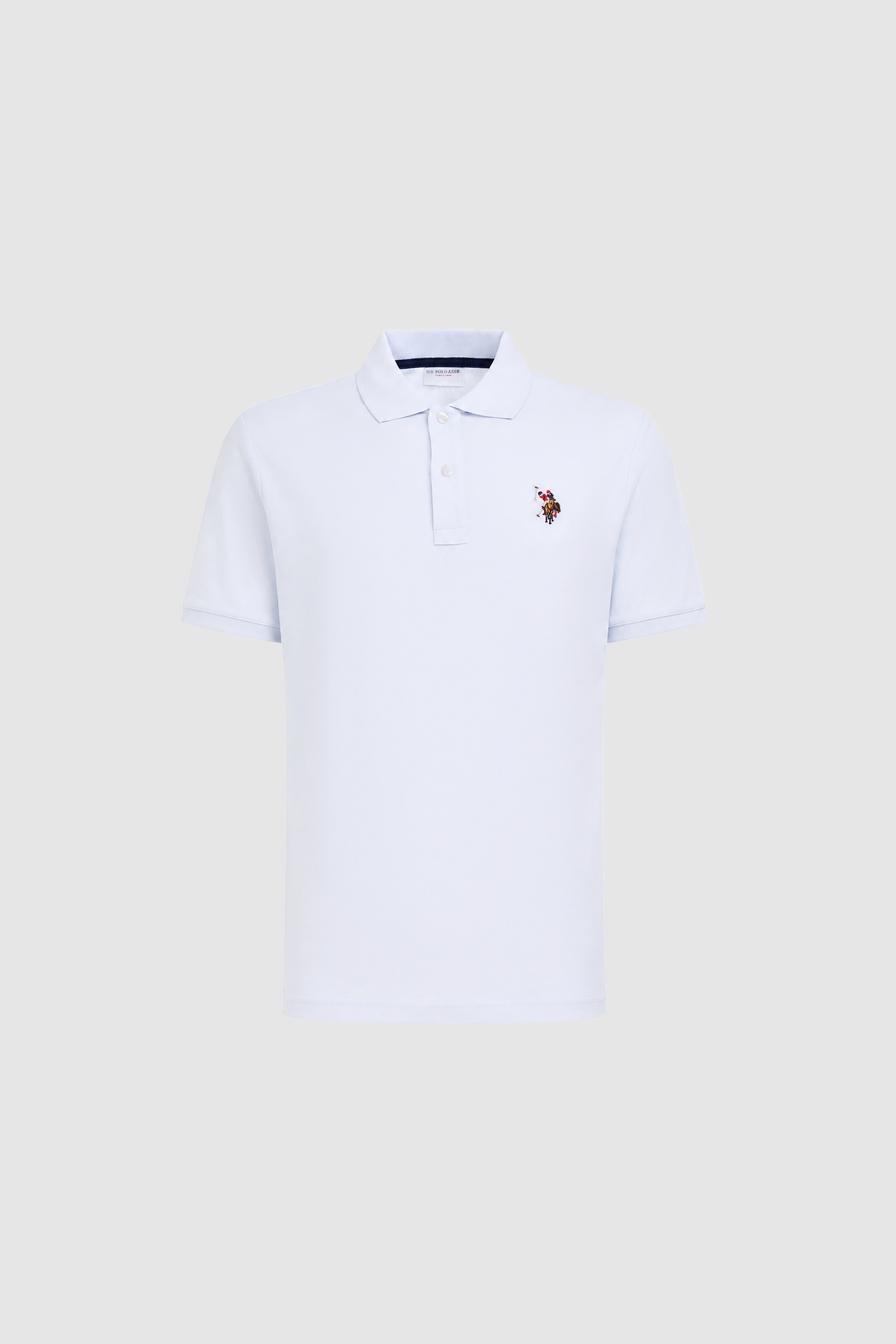 Erkek Beyaz Regular Fit Polo Yaka Basic Tişört - Image 7