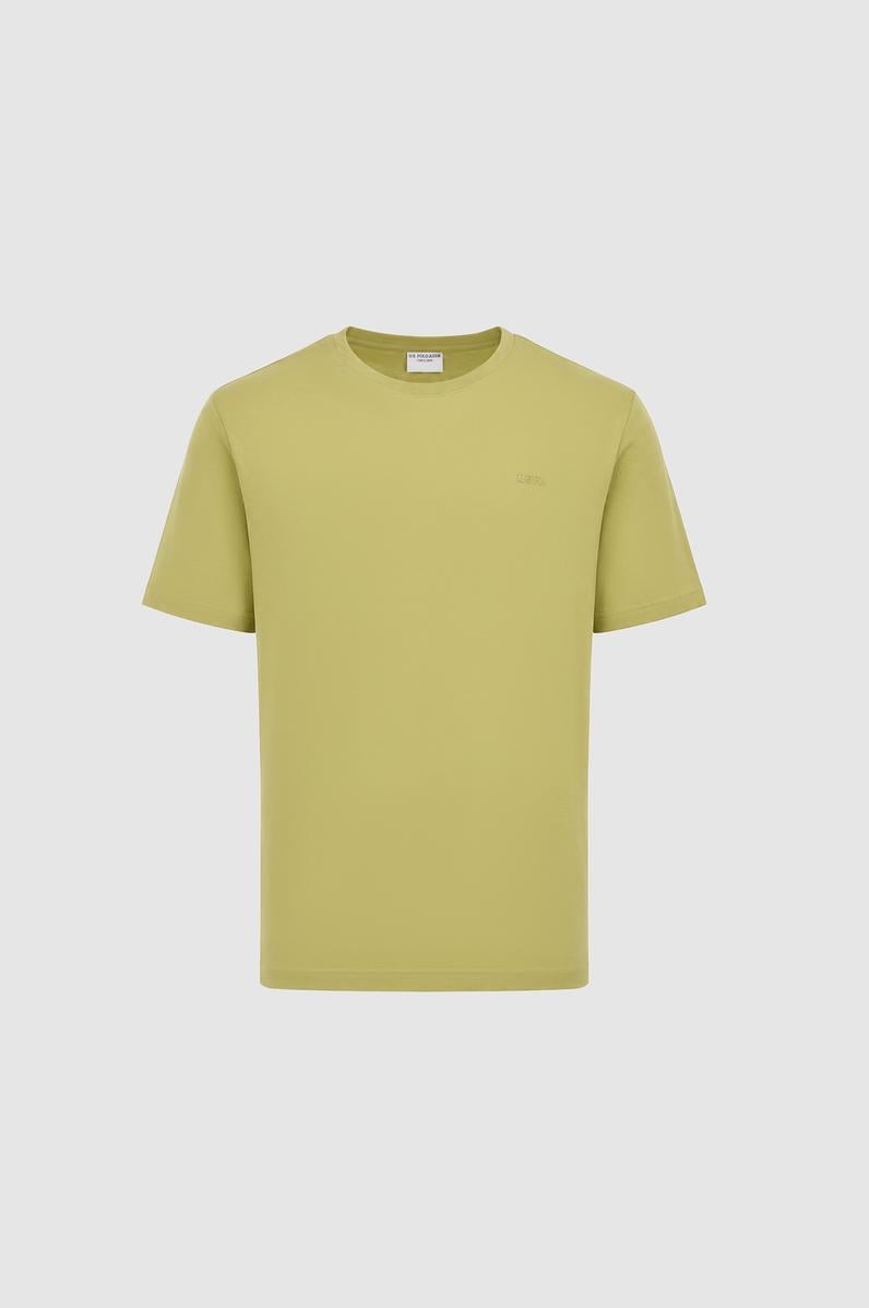 Erkek Yeşil Regular Fit Bisiklet Yaka Basic Tişört
