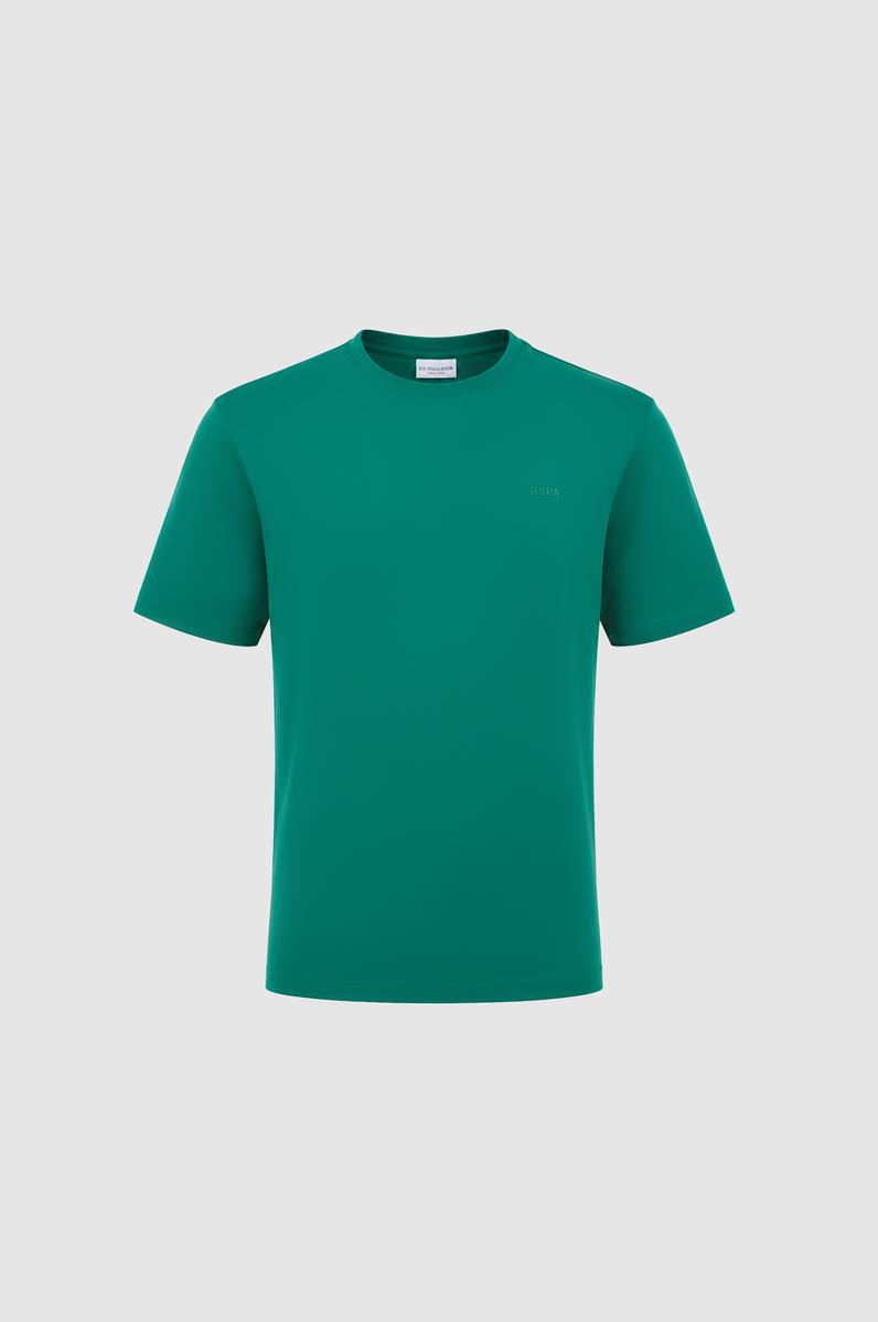 Erkek Koyu Yeşil Regular Fit Bisiklet Yaka Basic Tişört