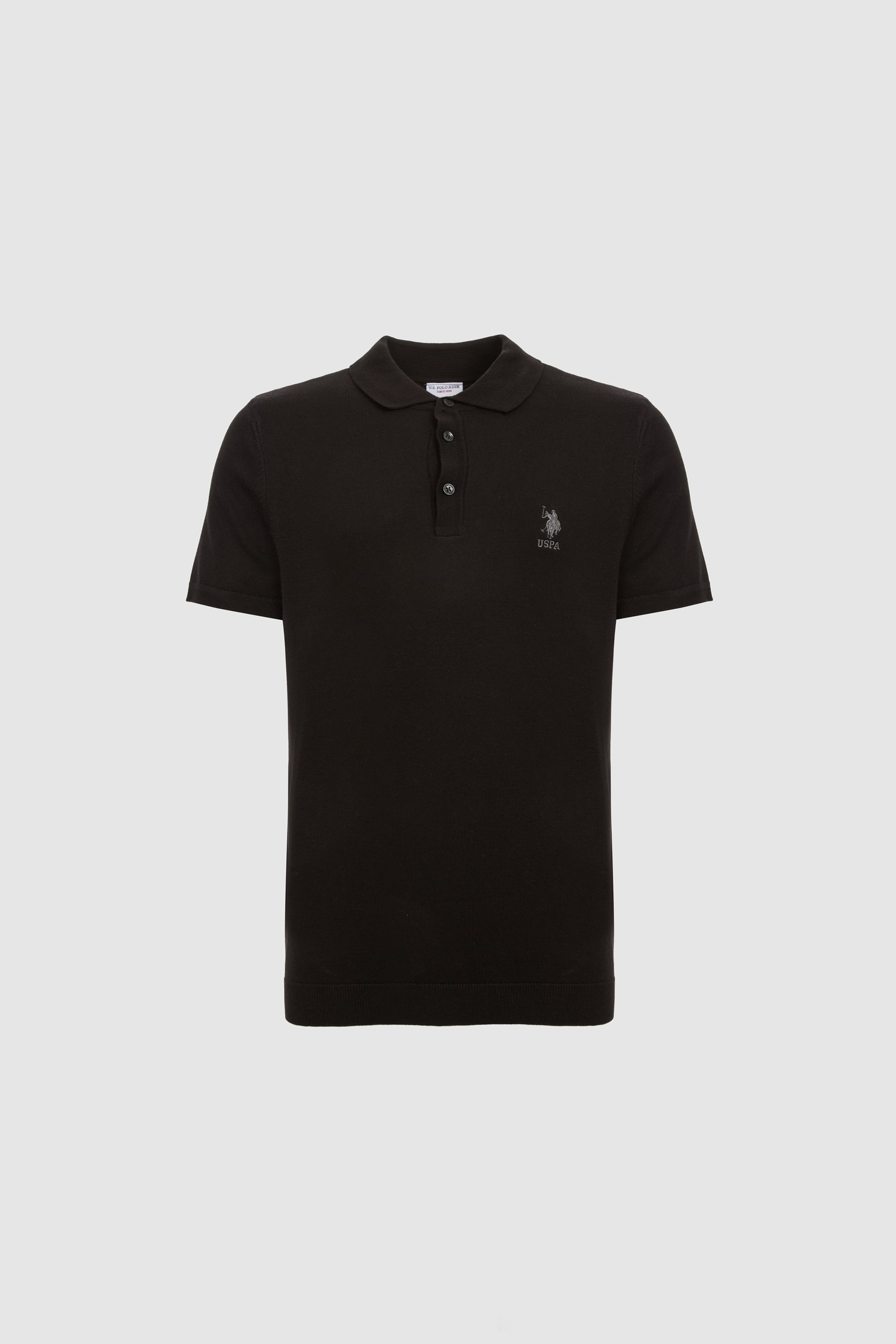 Erkek Regular Fit Siyah Polo Yaka Triko Tişört - 50320061041