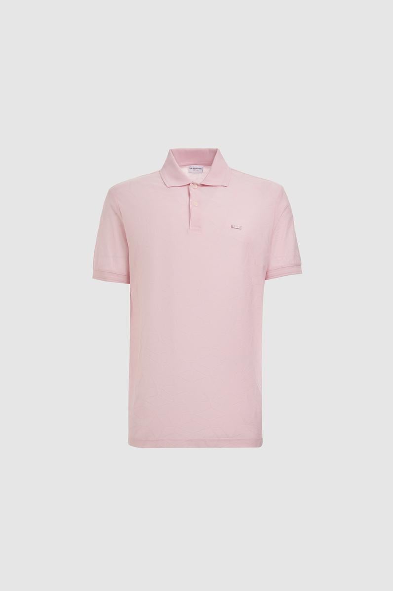 Erkek Açık Pembe Regular Fit Polo Yaka Tişört