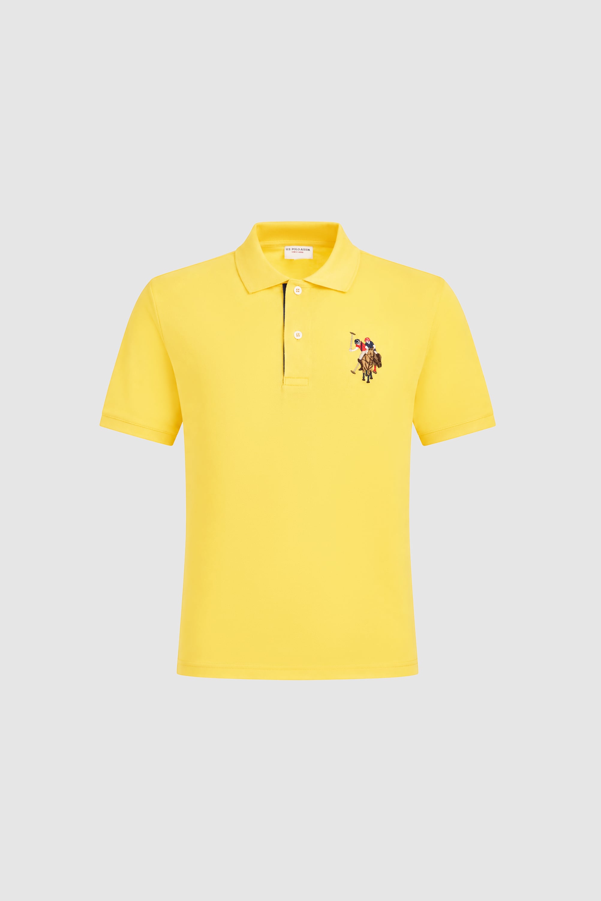 Erkek Sarı Slim Fit Polo Yaka Basic Tişört - 50333927001