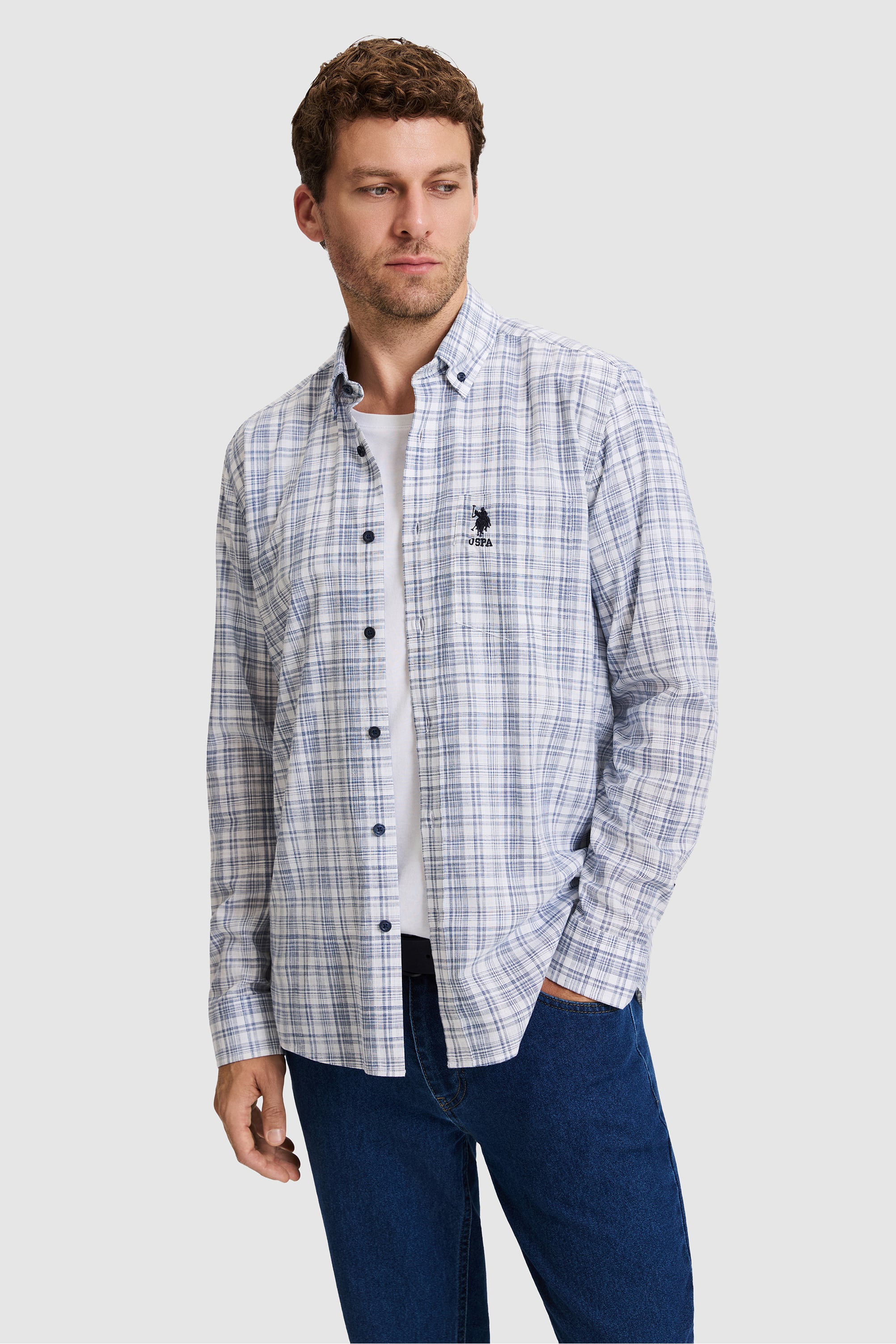 Erkek Lacivert Uzun Kollu Gömlek - Image 4