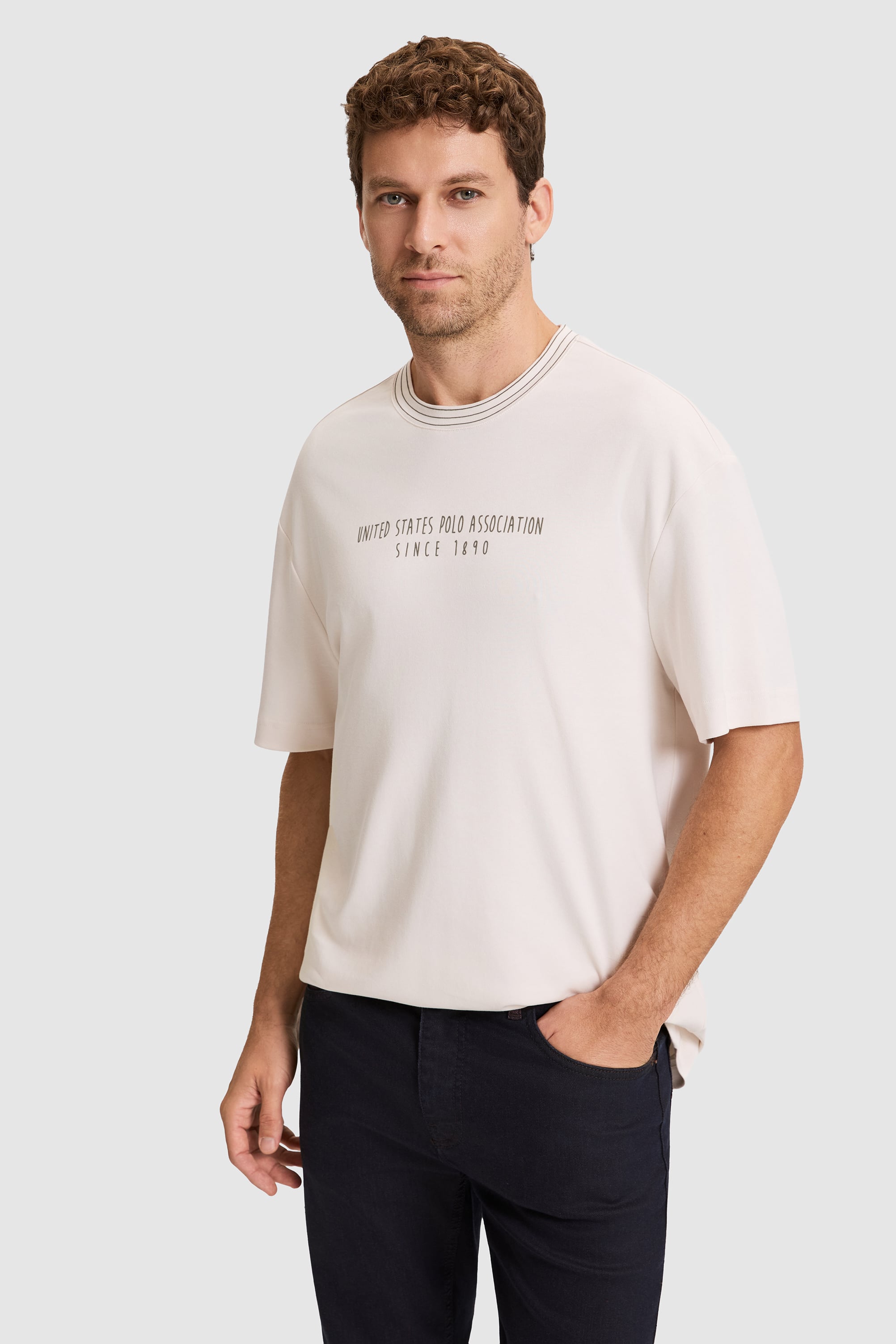 Erkek Krem Tişört - 50326976023