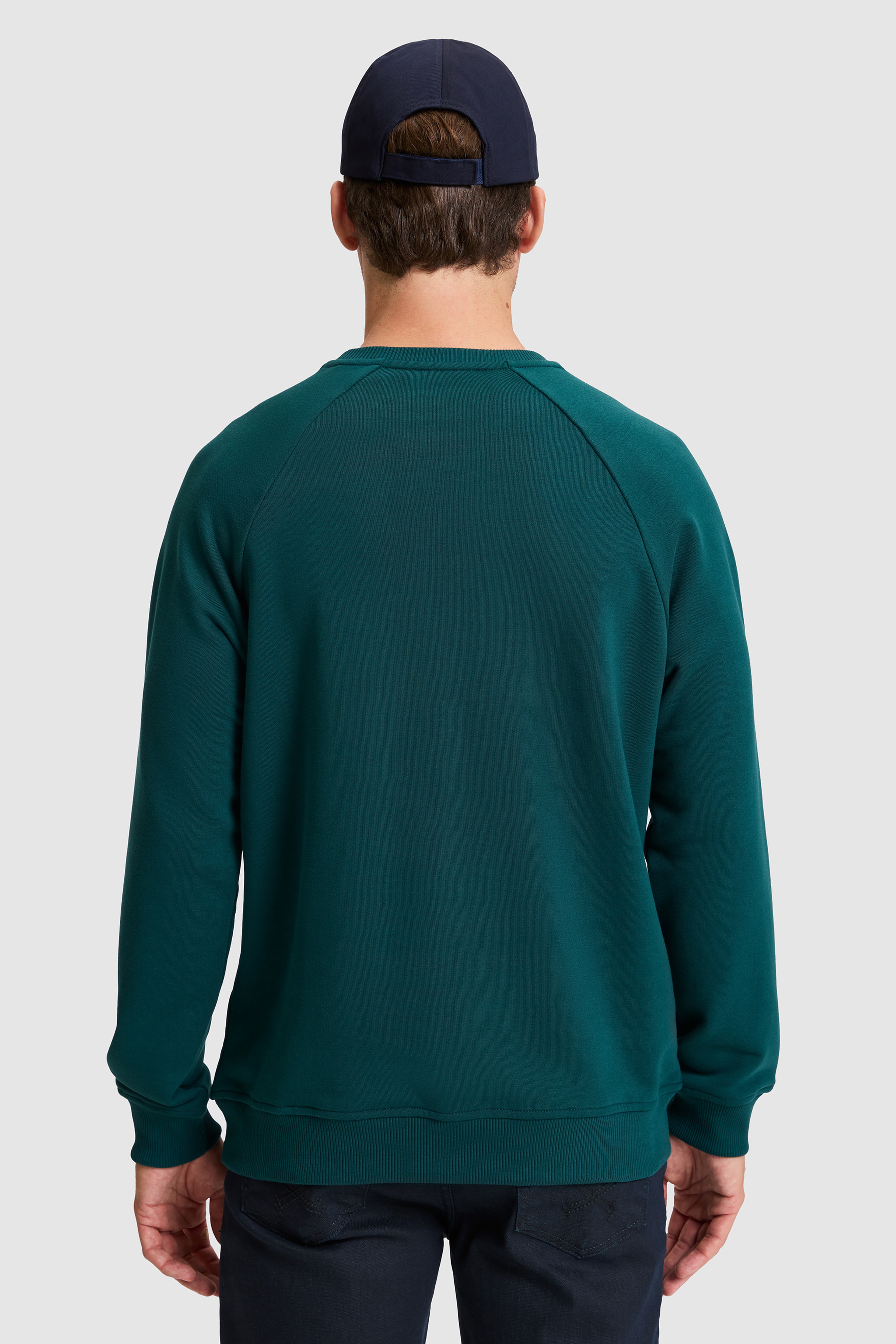 Erkek Yeşil Basic Sweatshirt - Image 5